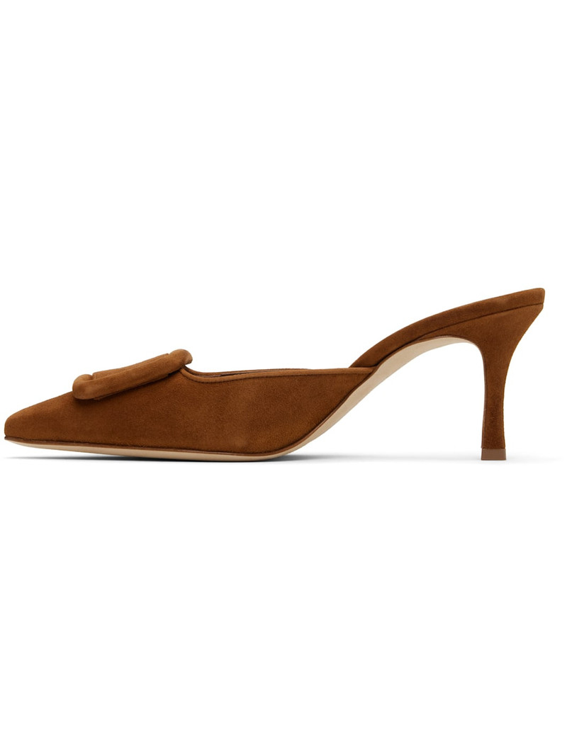 Manolo Blahnik Tan Maysale 70 Heeled Sandals outlook