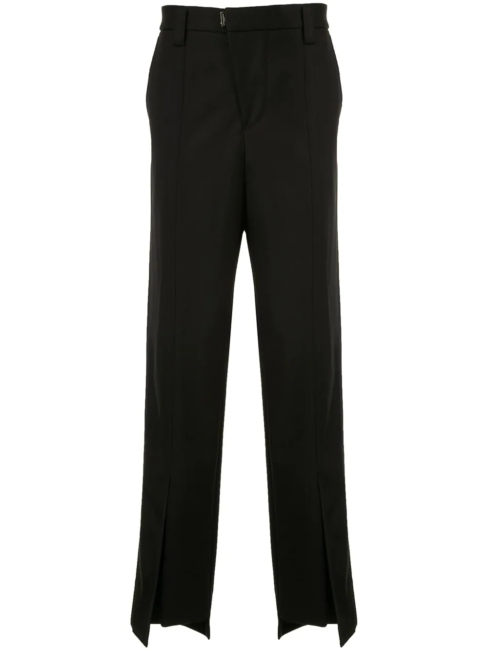 split-hem straight leg trousers - 1