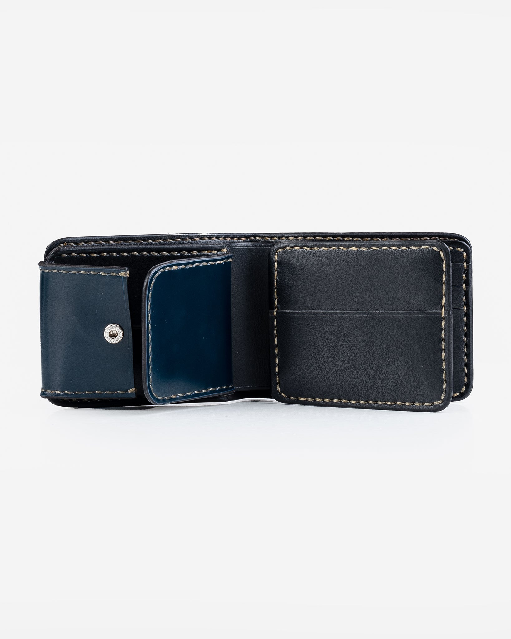 IHG-01-NAV Small Shell Cordovan Wallet - Navy - 4