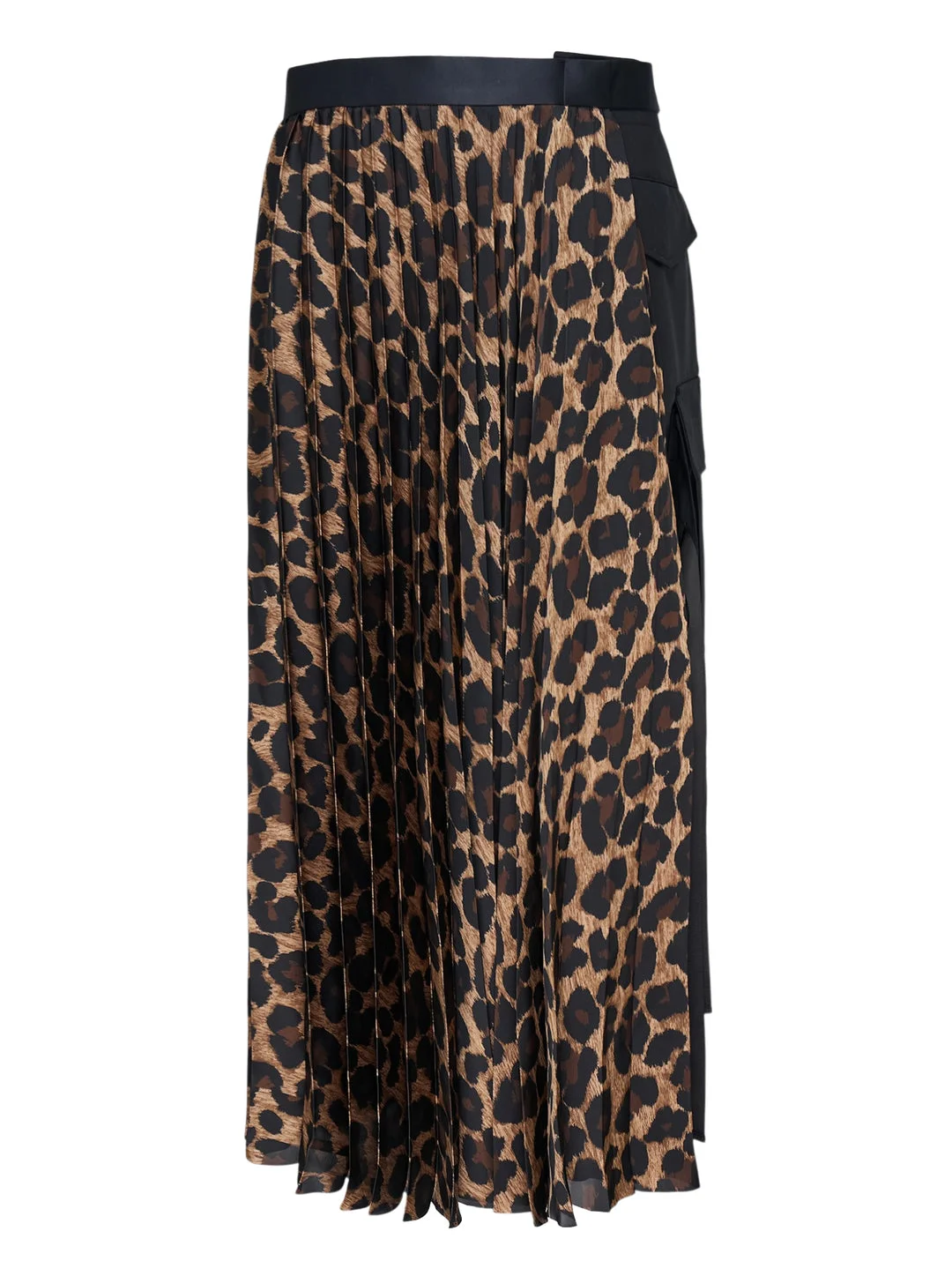 Leopard Pleated Midi Skirt - 1