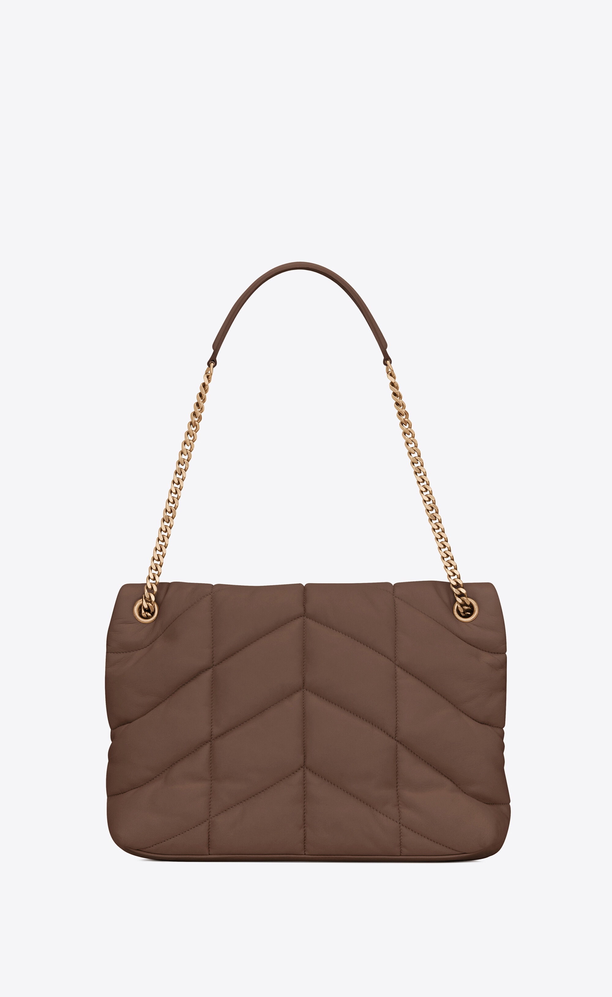 puffer medium chain bag in quilted lambskin - 3