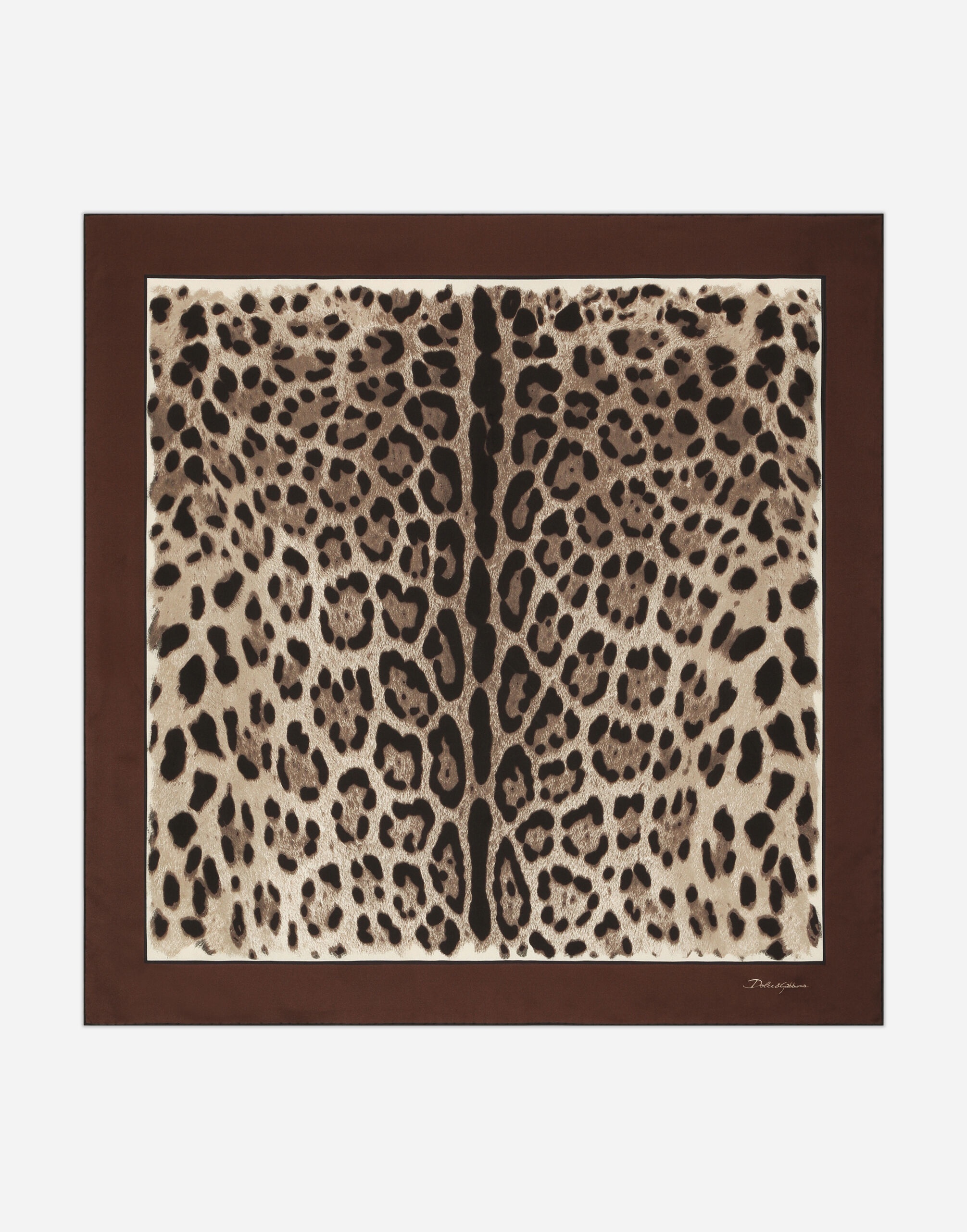 Leopard-print twill scarf (90x90) - 1