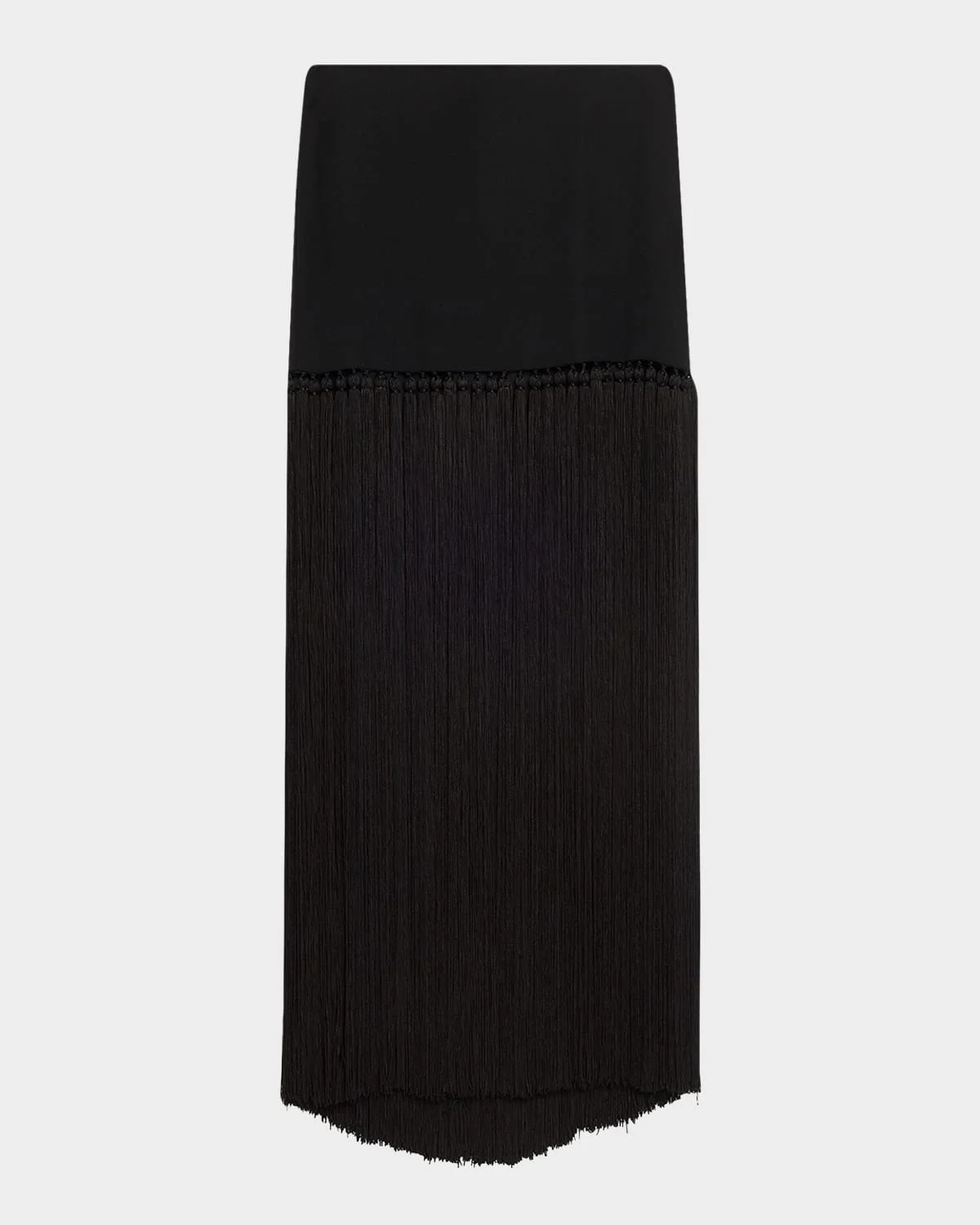 Tassel Wool Gabardine Maxi Skirt - 1