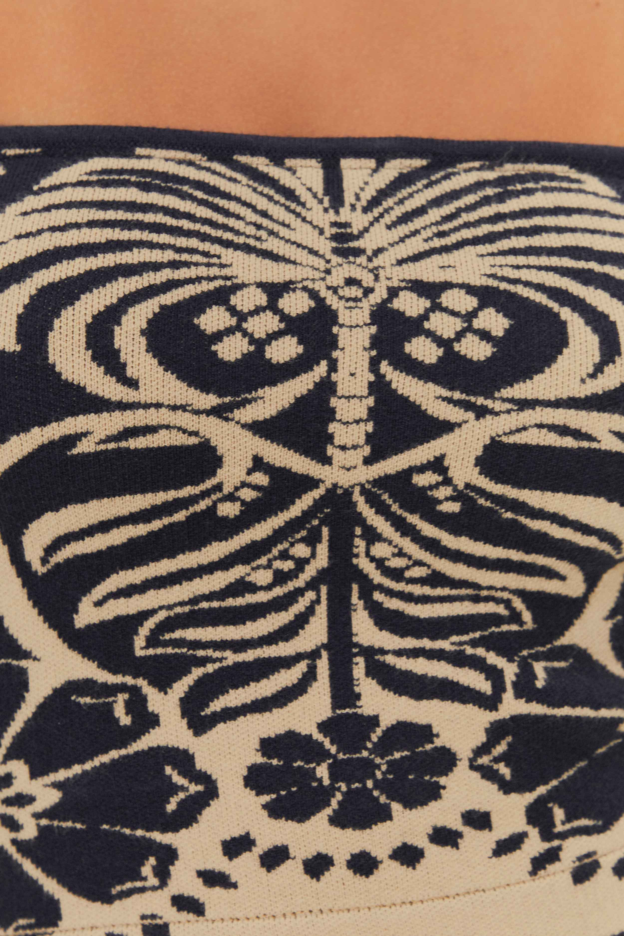 Navy Blue Ainika Tropical Splendor Knit Top - 4
