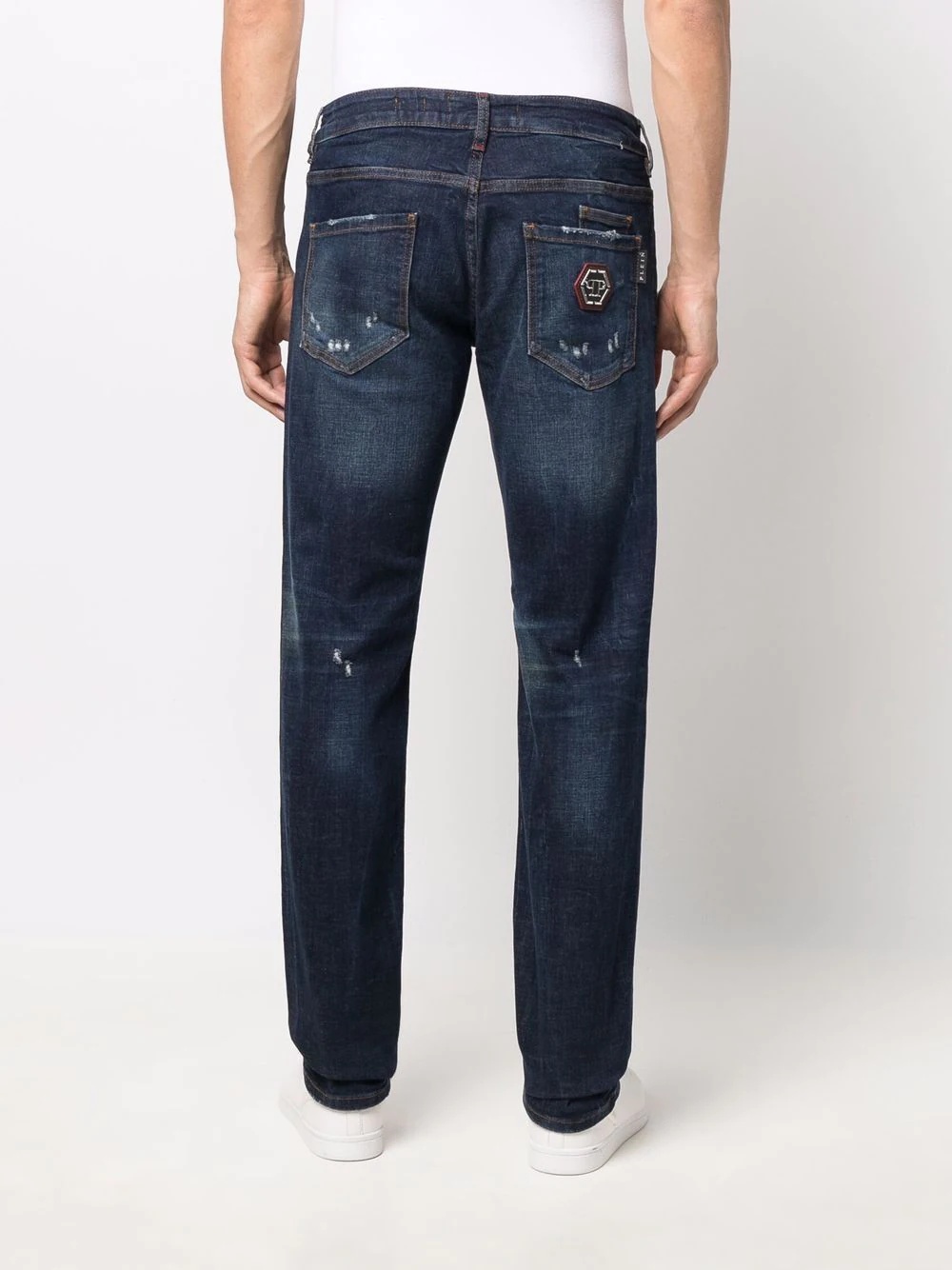 Destroyed straight-cut jeans - 4