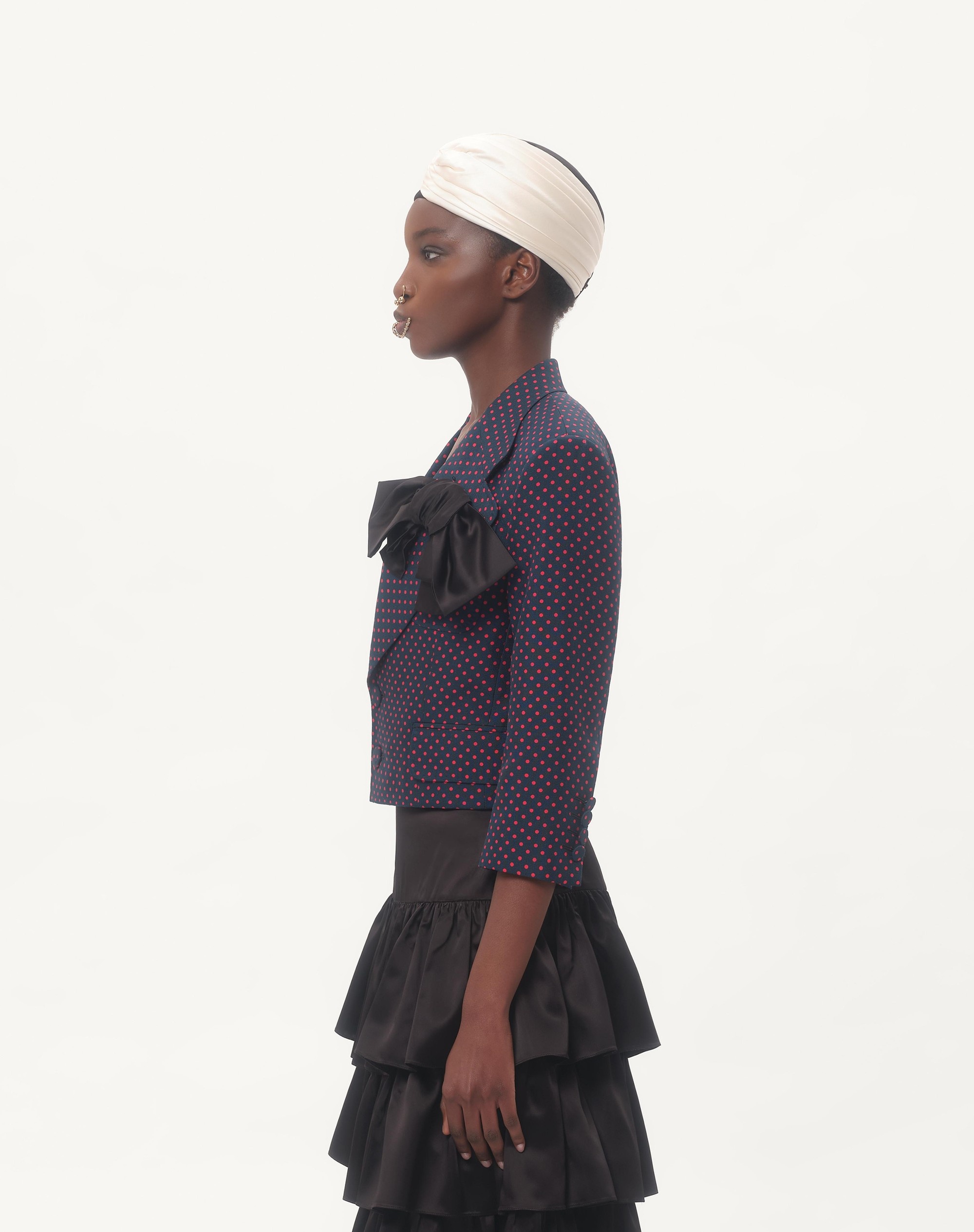 SHANTUNG JACKET WITH PLUSDEPOIS PRINT WITH BOW - 7