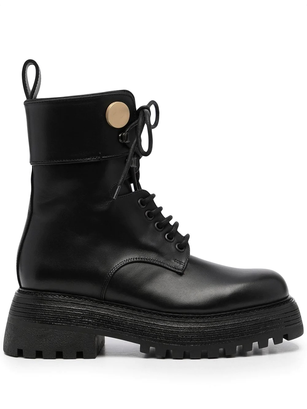 lace-up leather cargo boots - 1