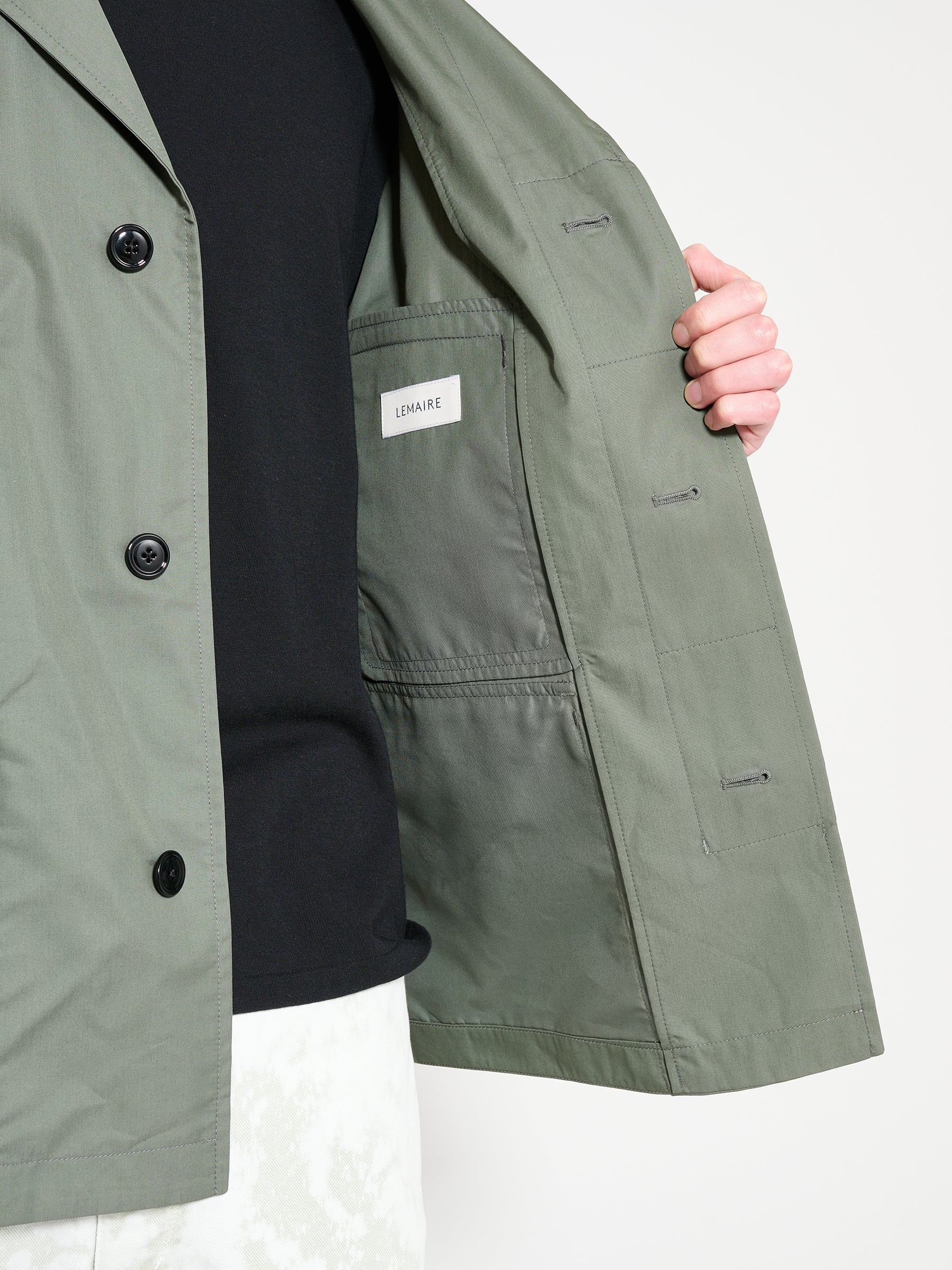 LEMAIRE 4 POCKET OVERSHIRT ASH GREY - 8