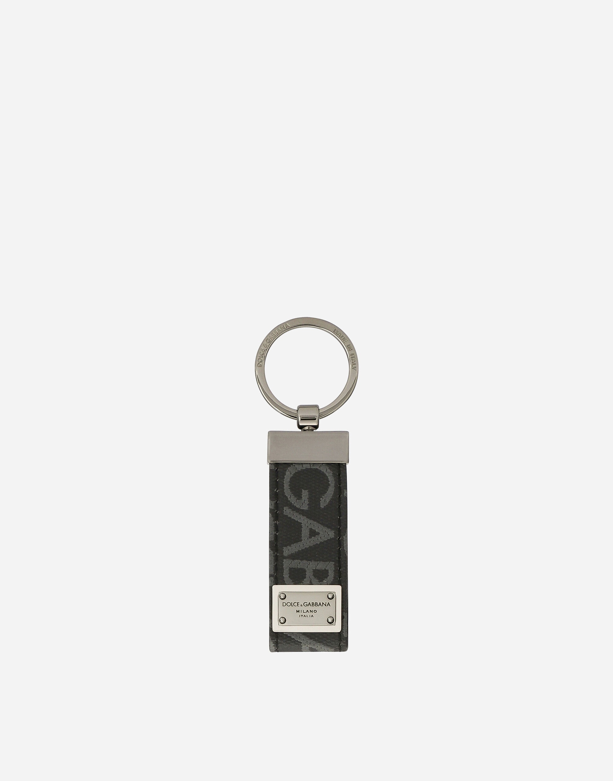 Coated jacquard fabric keychain - 1