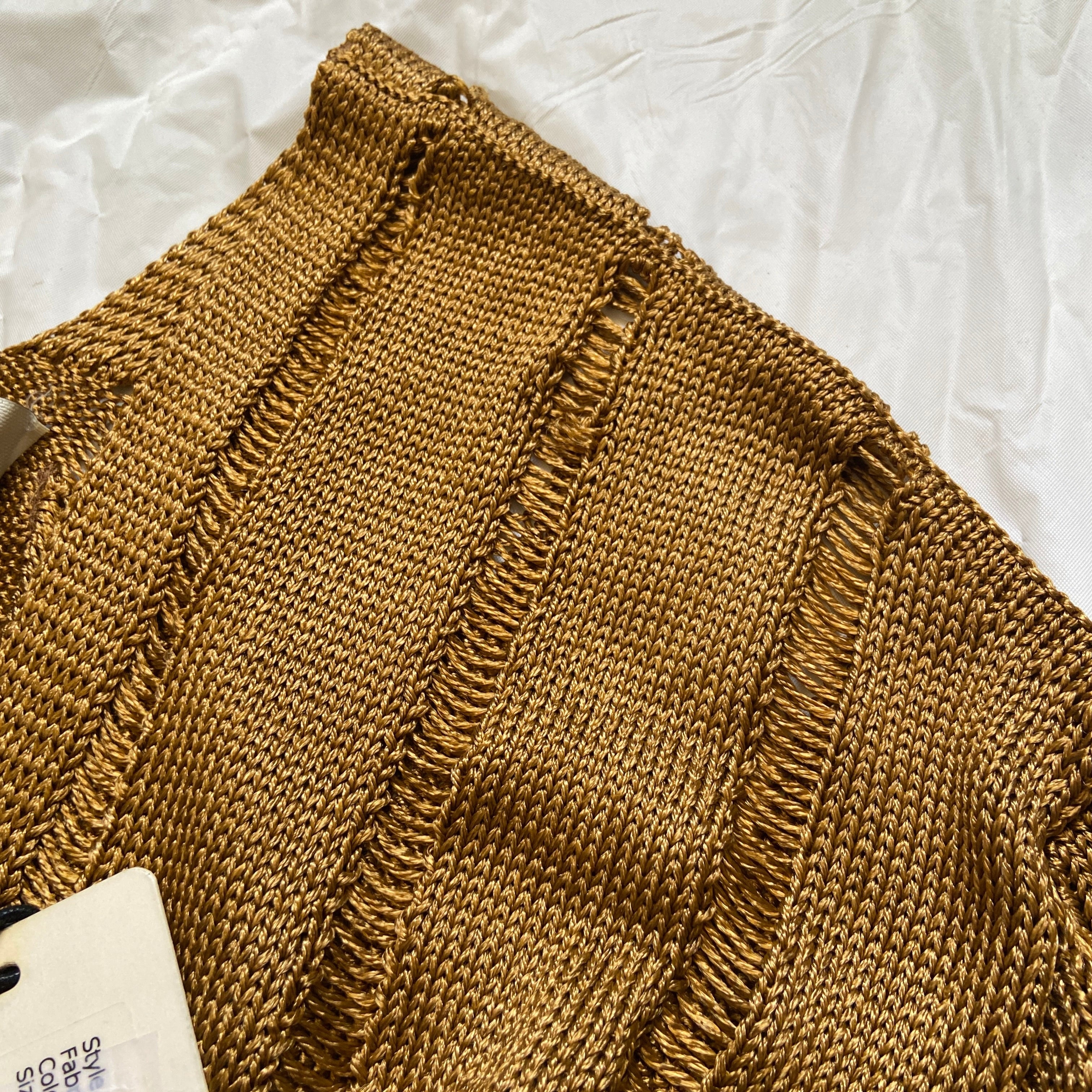 Jean Paul Gaultier gold open knit cardigan XS - 12