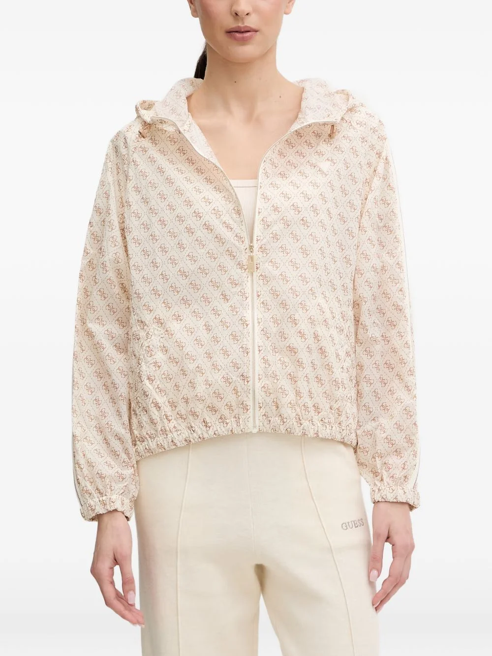 patterned hooded jacket - 1