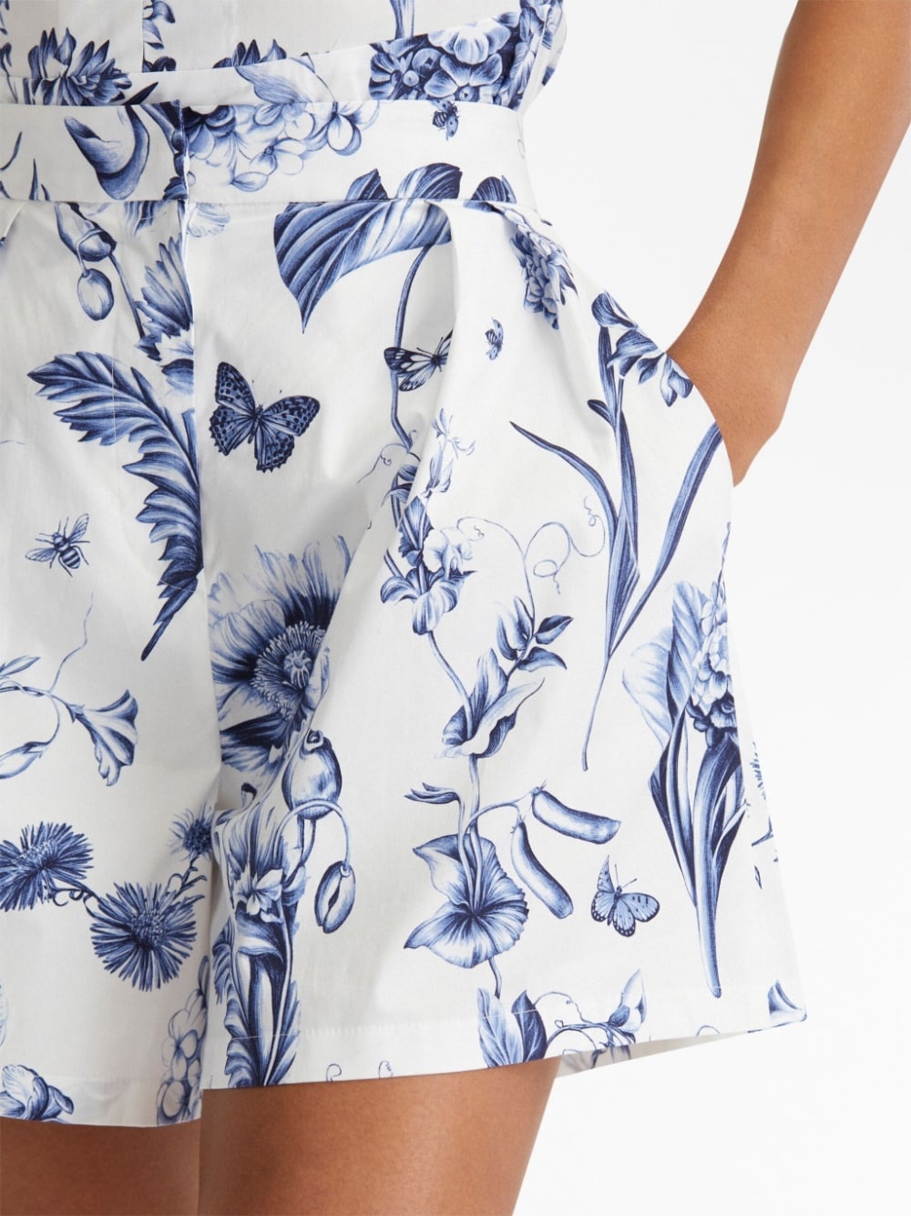 floral-print high-waisted shorts - 5