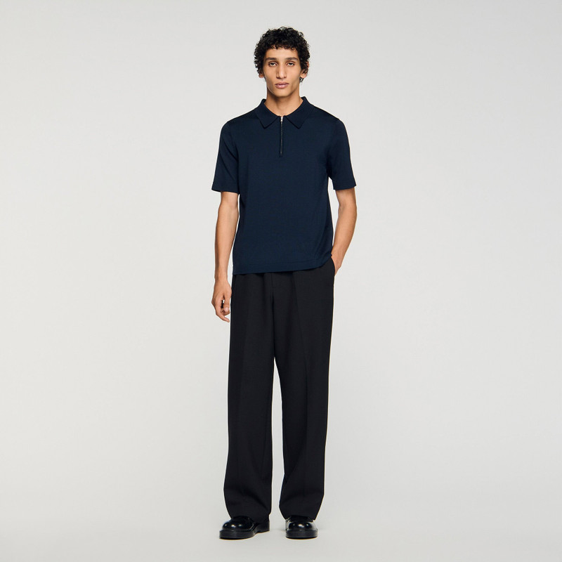 Sandro KNITTED POLO SHIRT WITH ZIP COLLAR outlook