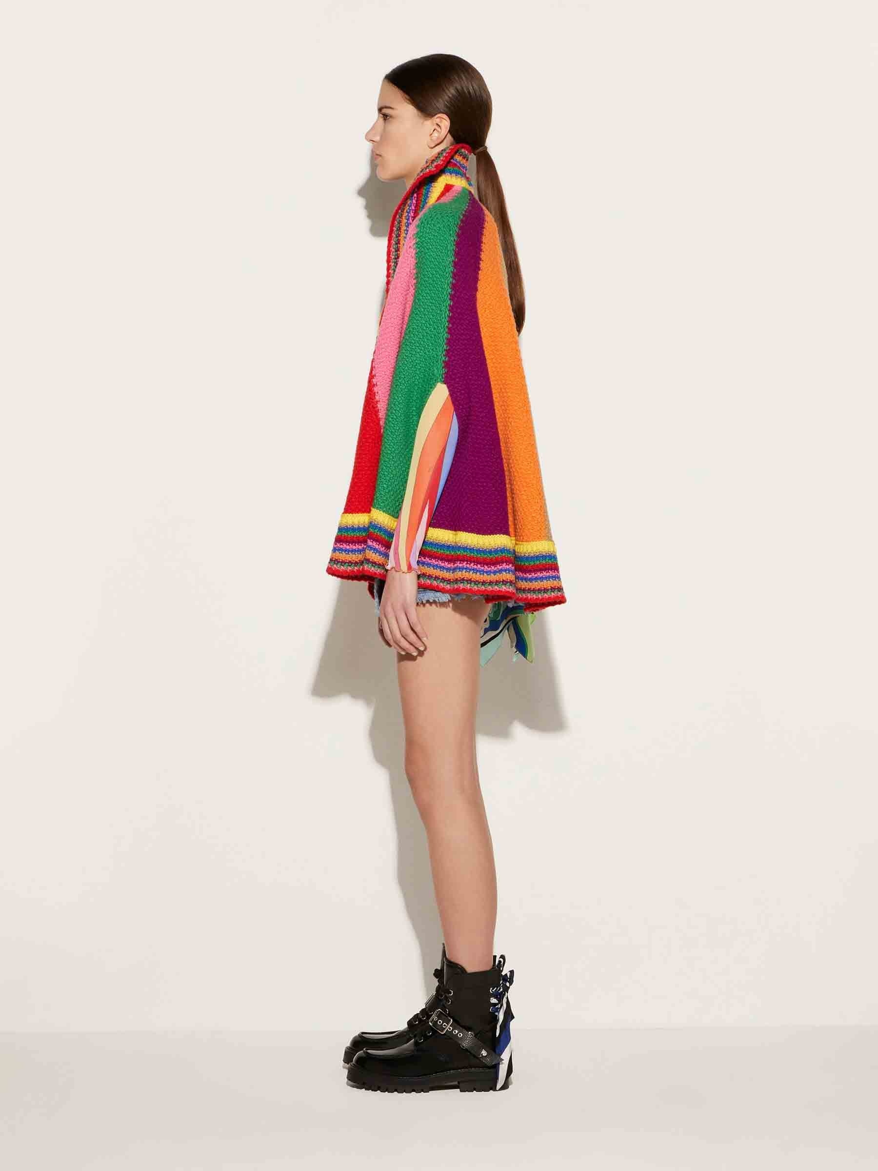 MULTICOLOR CAPE COAT - 3