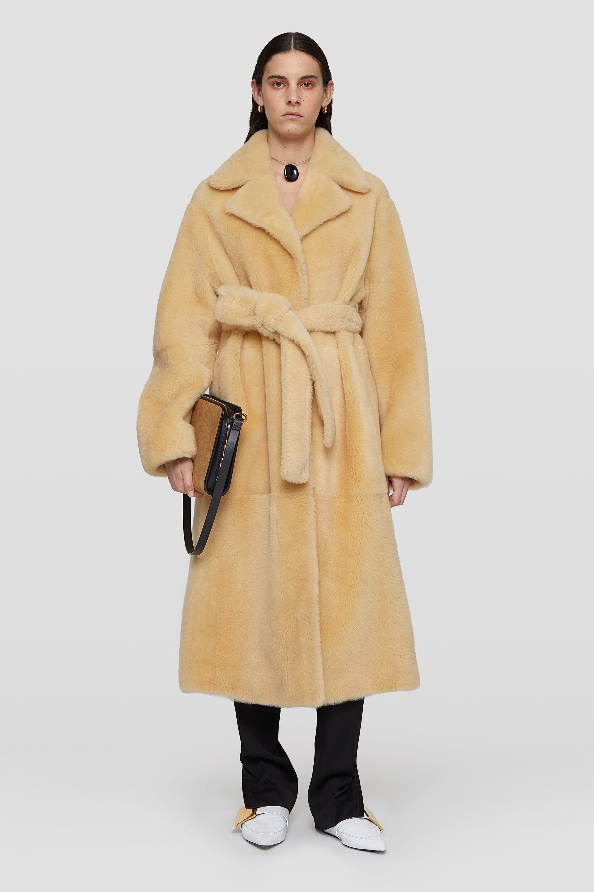 Belted Shearling Coat - 2