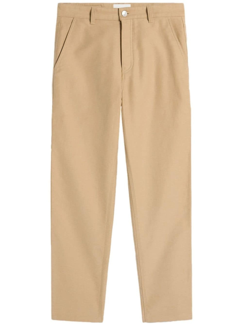 logo-patch straight-leg worker trousers 1