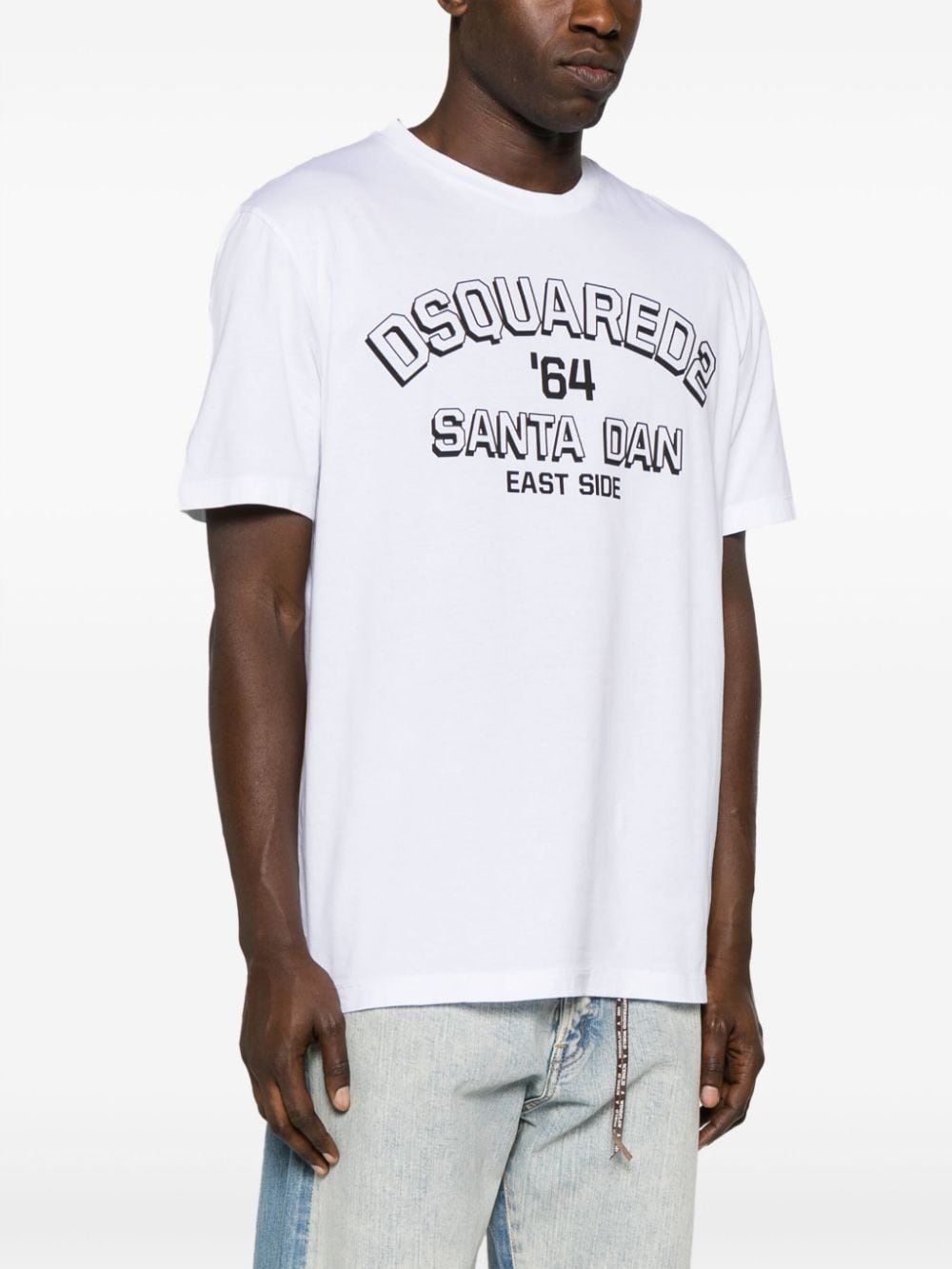 logo-embossed cotton T-shirt - 3