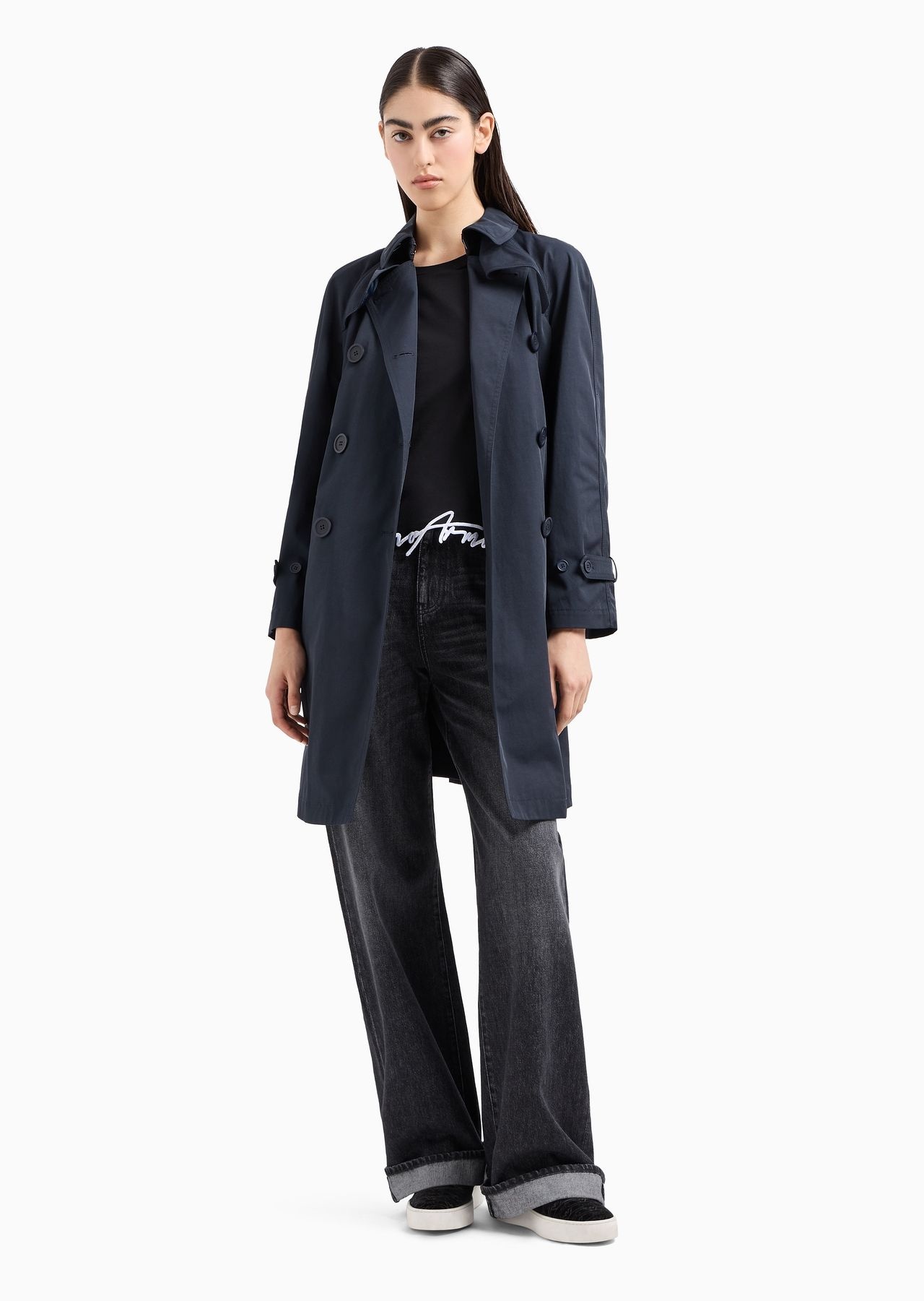 J8B high-waisted wide-leg jeans in vintage-look denim with a logo tag - 4