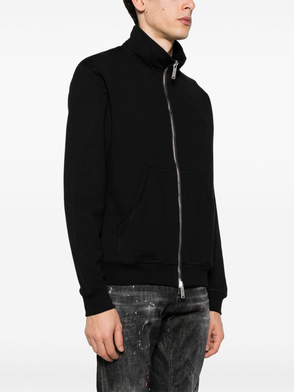 logo-embossed zip-up sweatshirt - 3