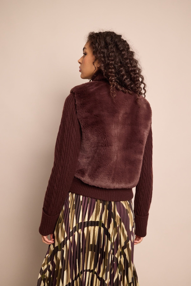 Logan Jacket Faux Fur, Cableknit—Texture, Elevated 4
