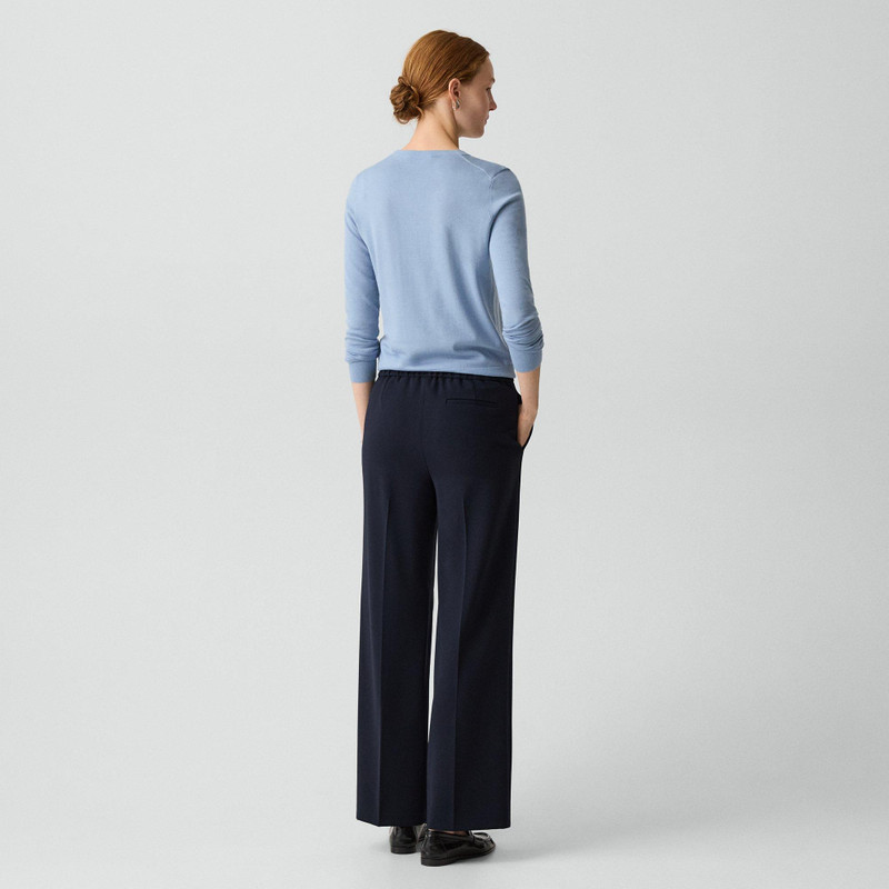 Theory Wide-Leg Pull-On Pant in Admiral Crepe outlook