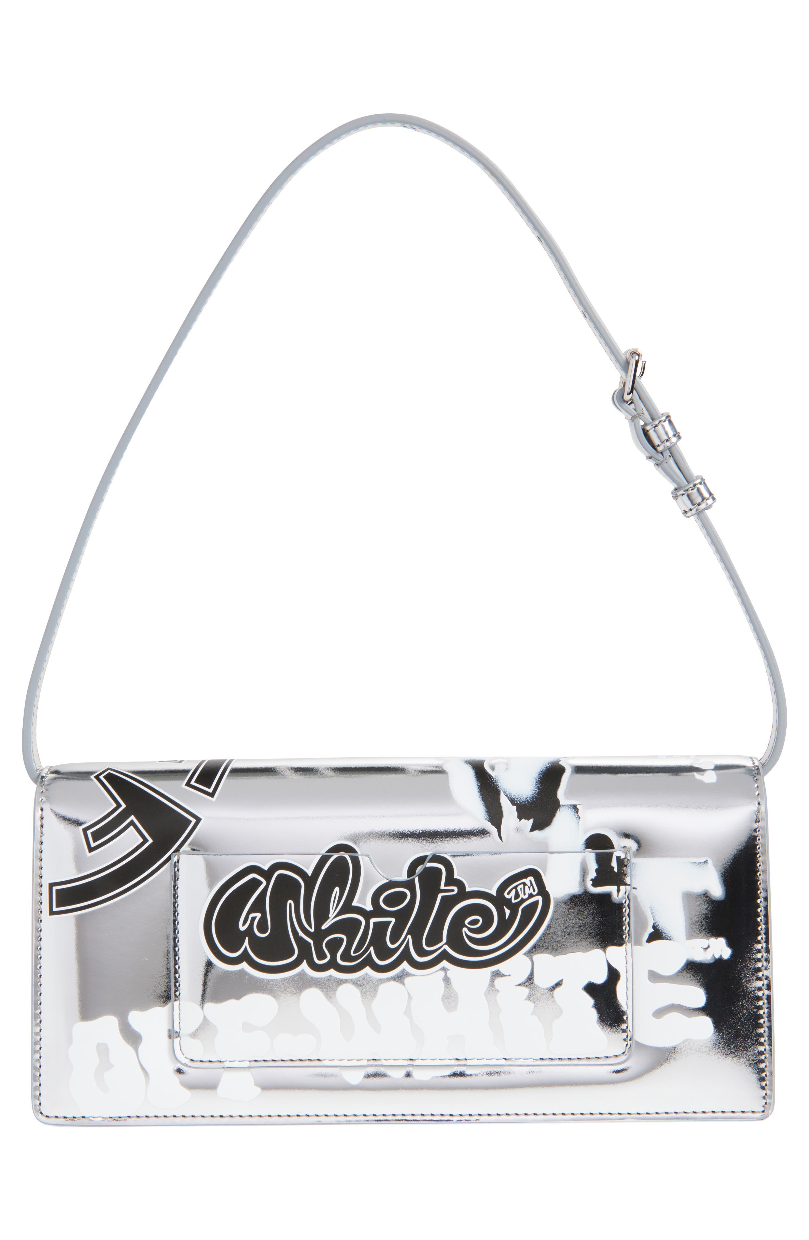 Off-White Jitney 1.0 Logo Shoulder Bag in Silver - 4