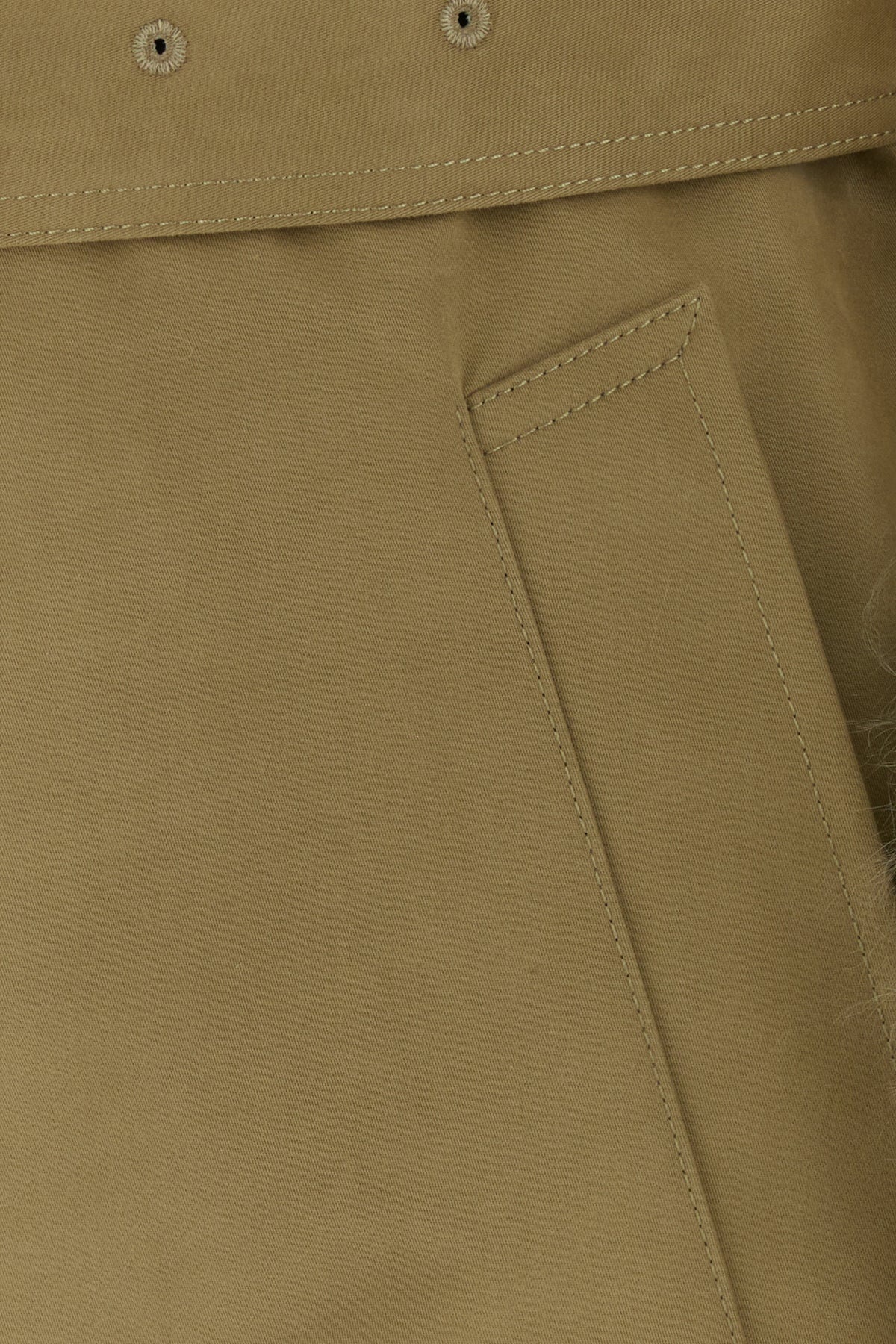 Khaki cotton blend trench coat - 3