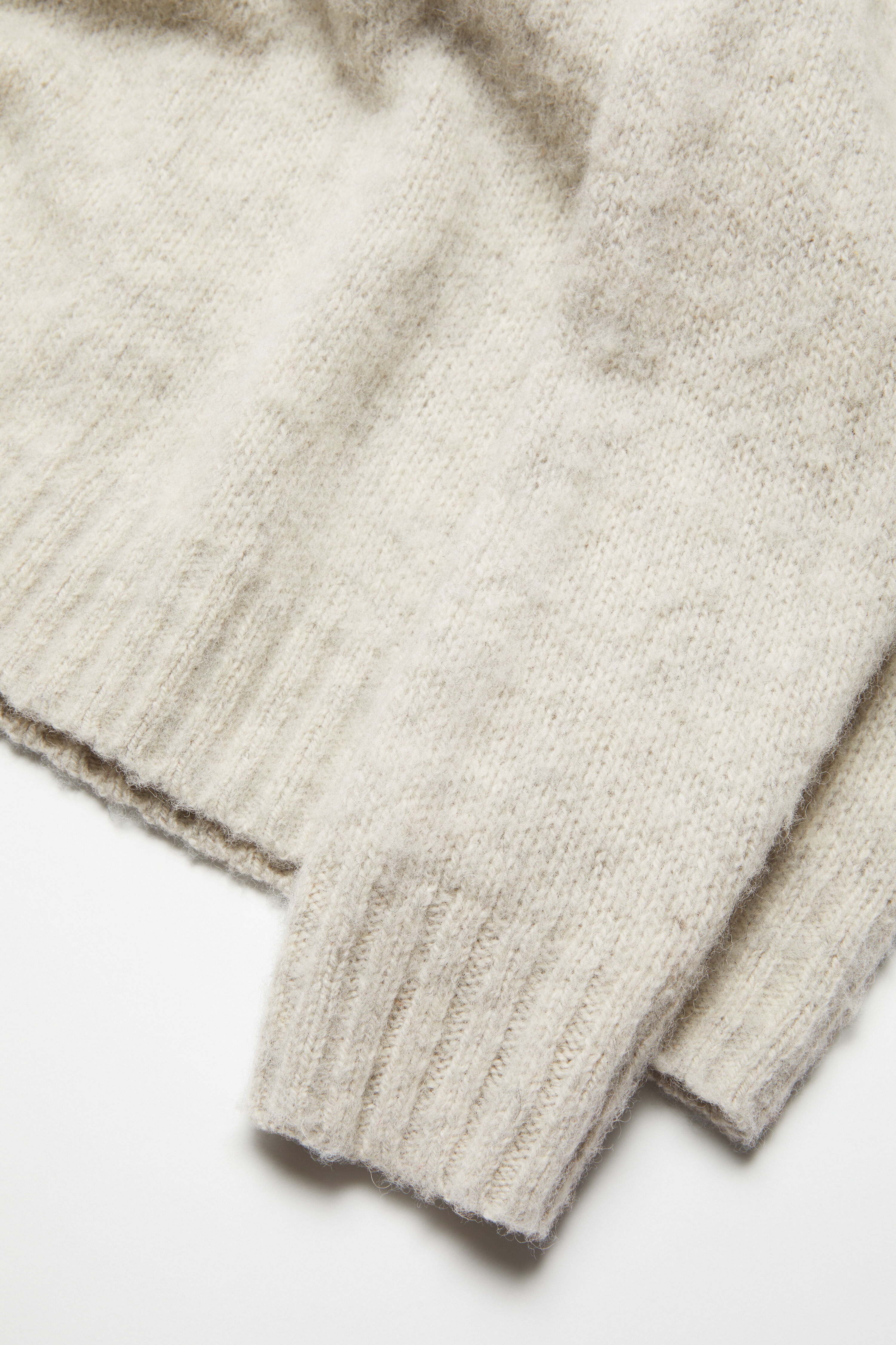 Crew neck wool jumper - Light Grey Melange - 5