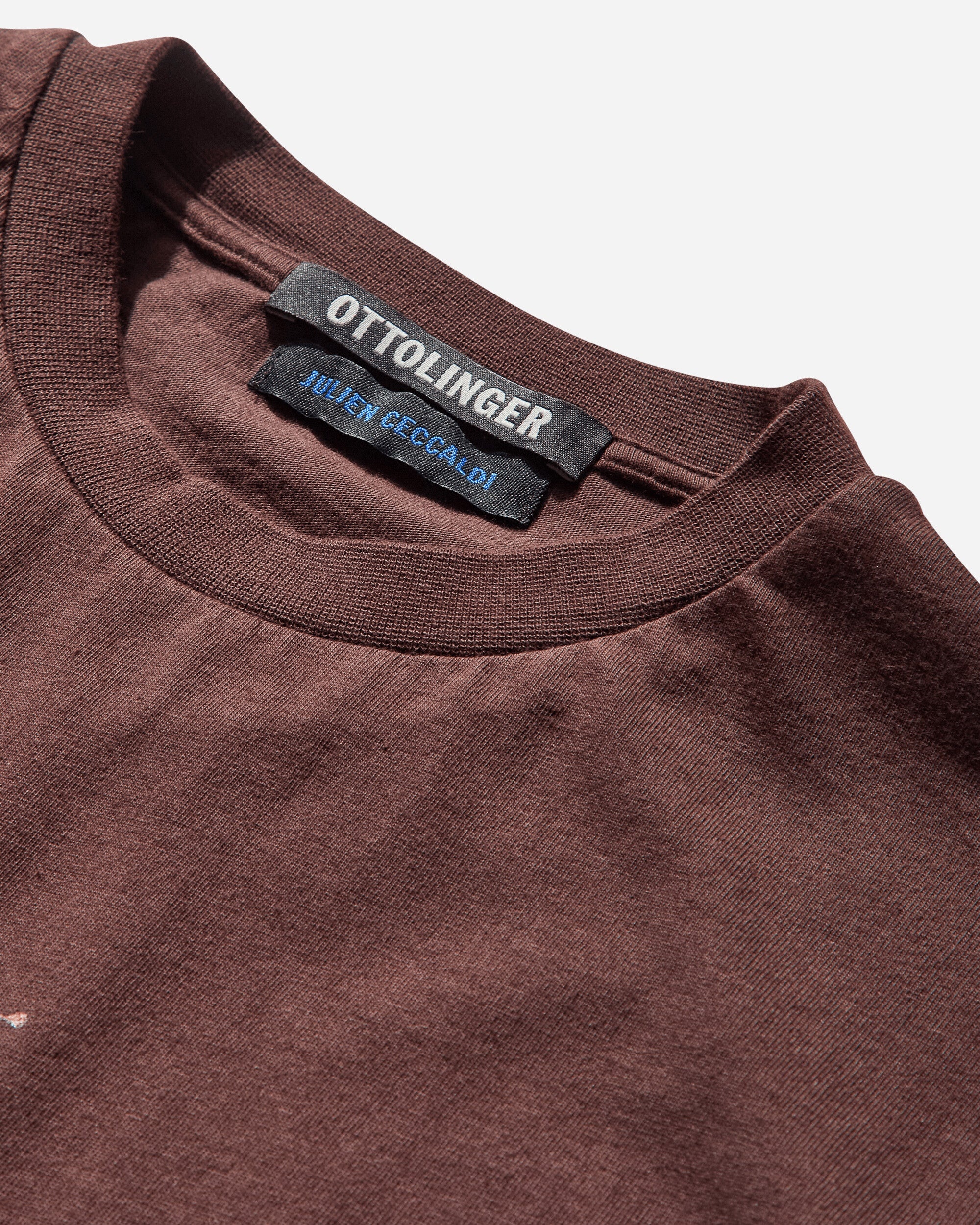 Women's Julien Ceccaldi Deconstructed Boxy T-Shirt Dark Brown Wash - 3