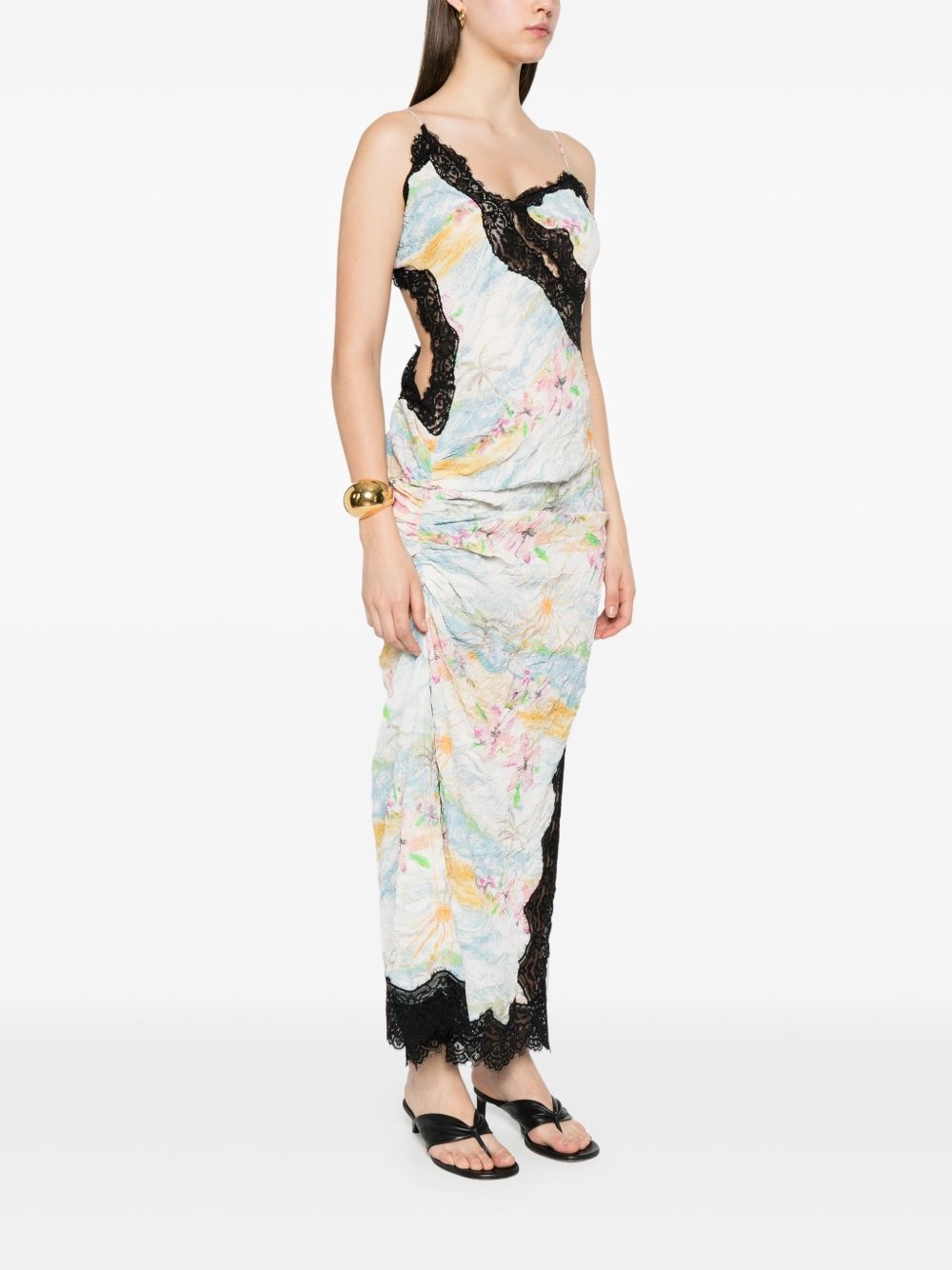 floral-print midi dress - 3