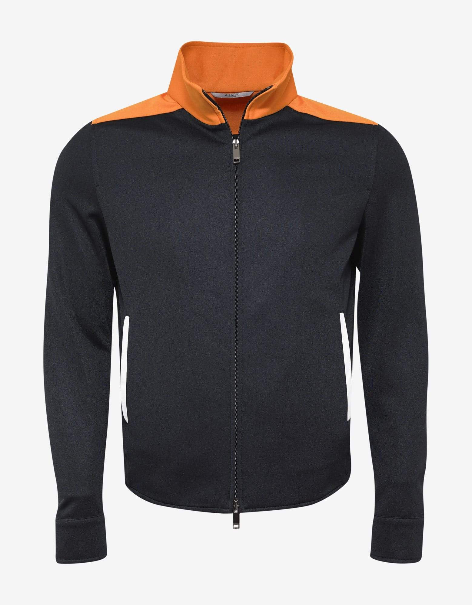 Valentino Navy Blue Track Jacket with Orange Trim - 1