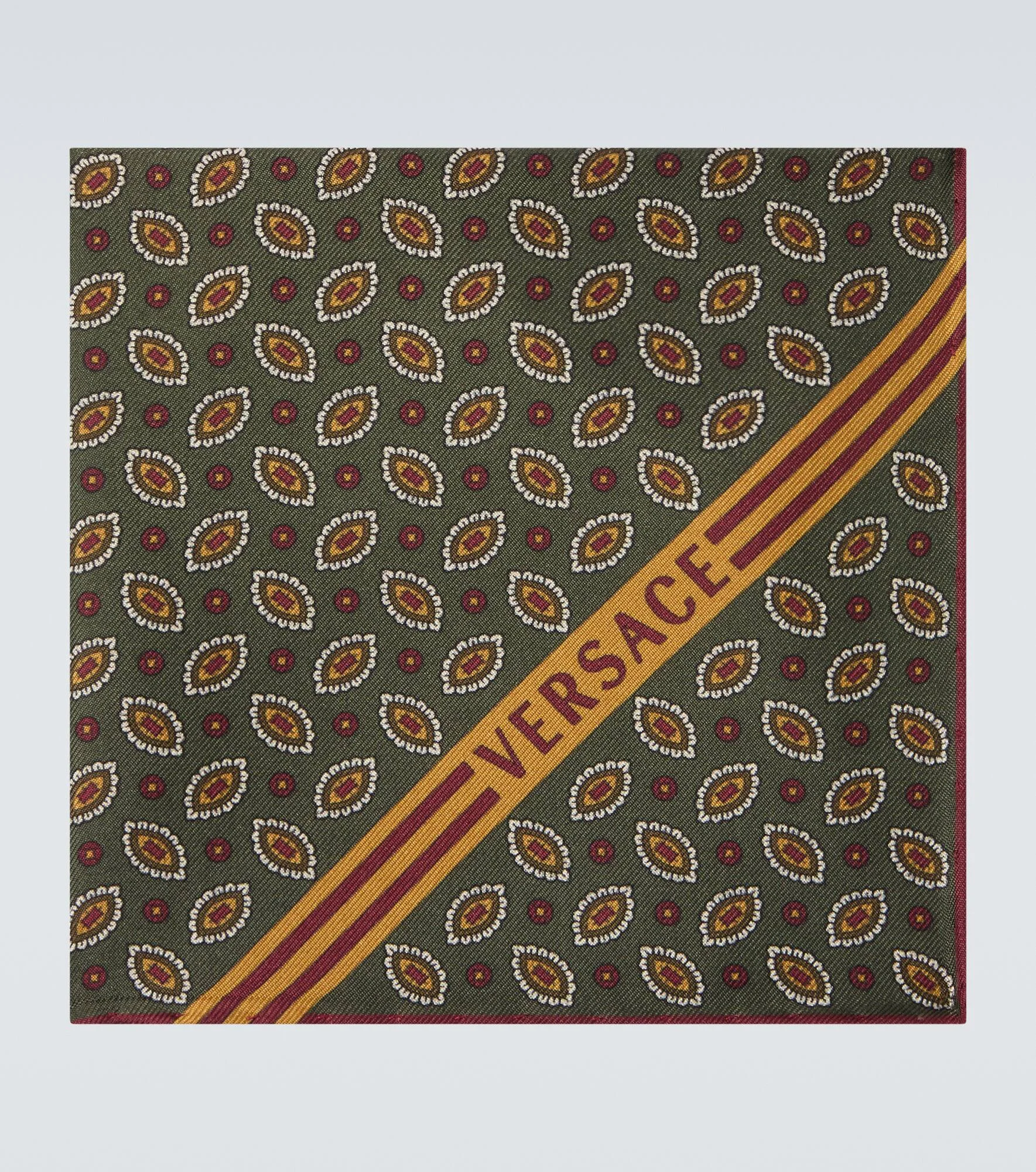 Logo printed silk pocket square - 1