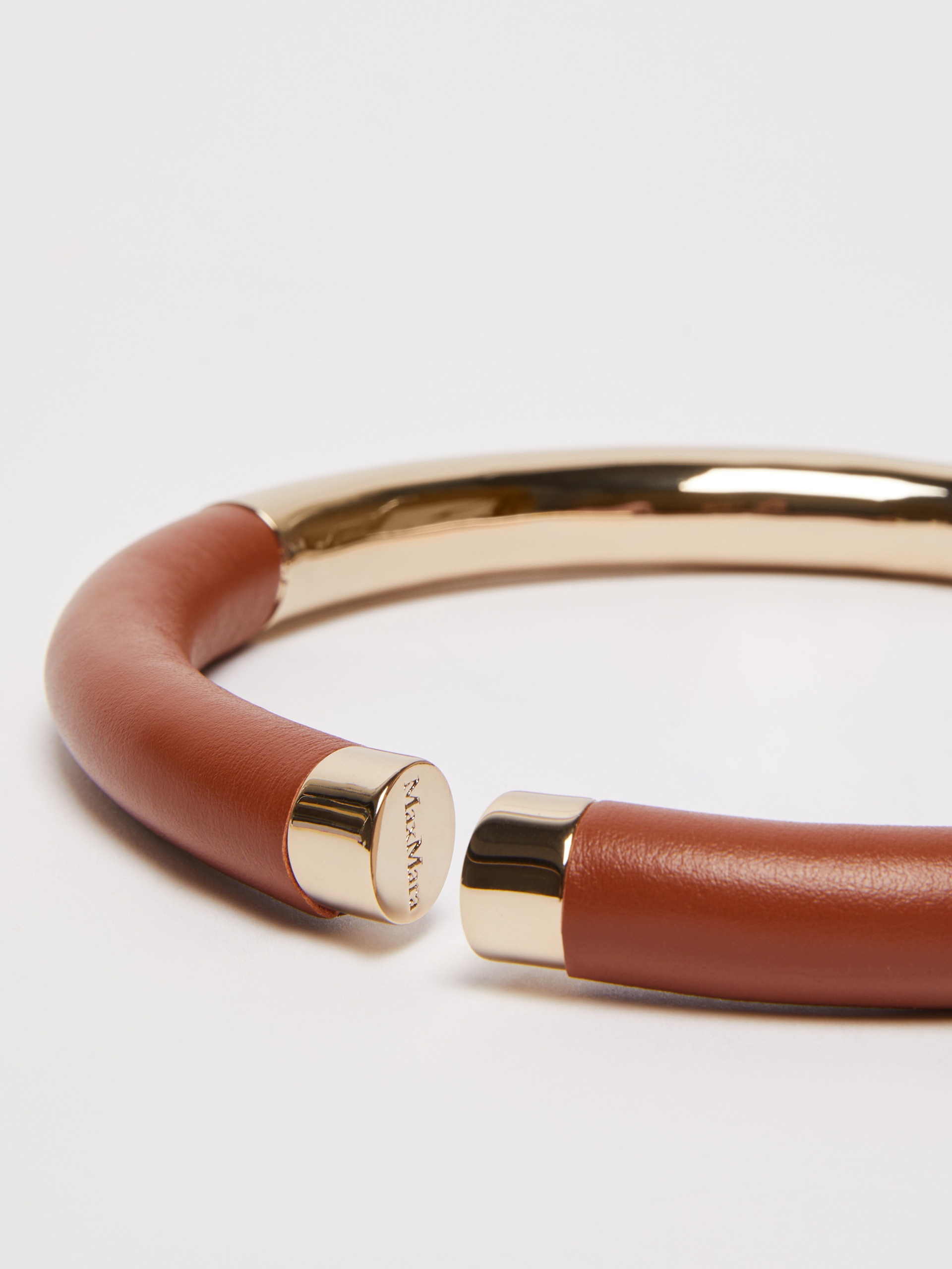 LANCIA Metal and leather tubular necklace - 2