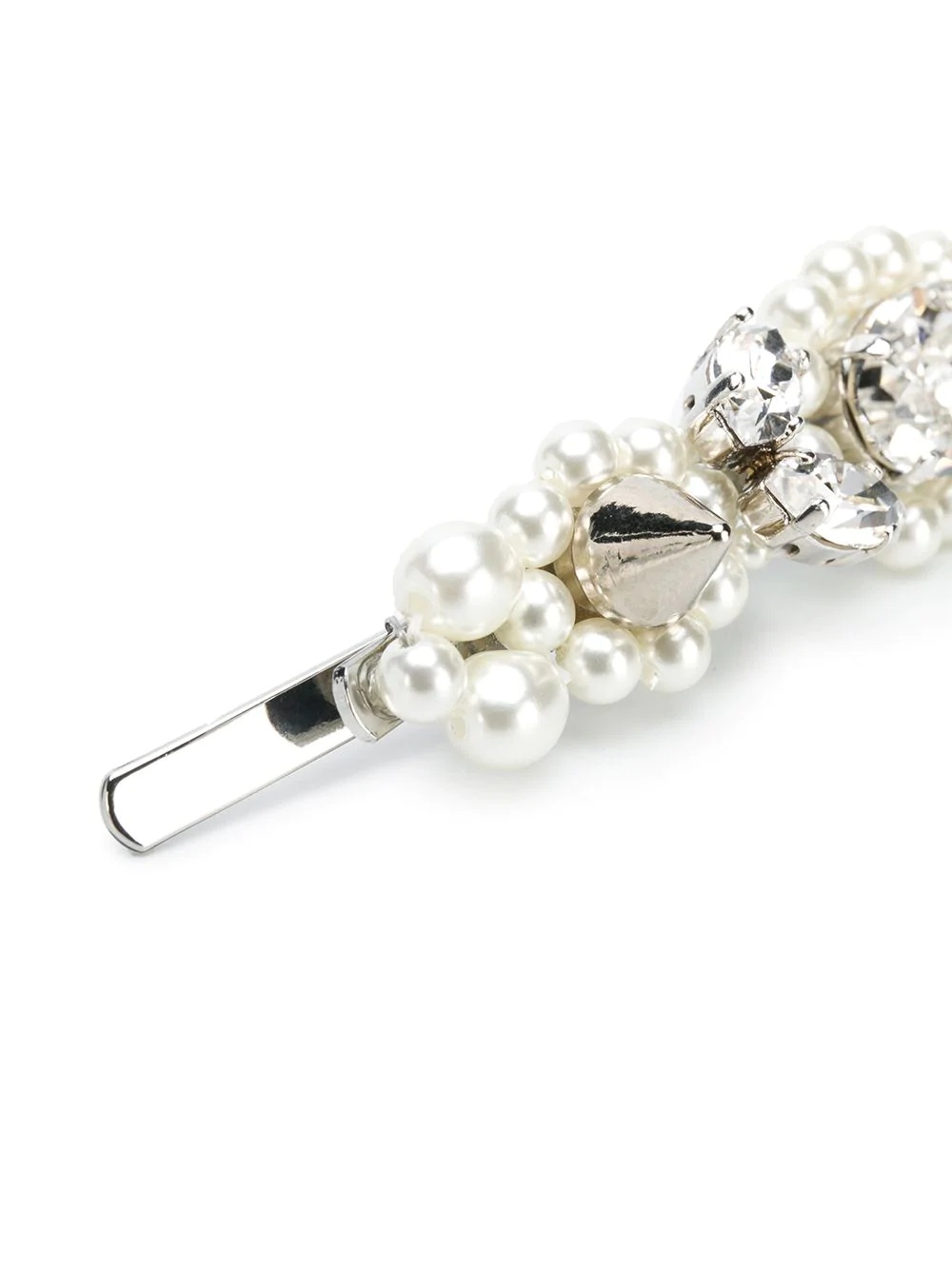 faux-pearl and crystal hair slide - 3