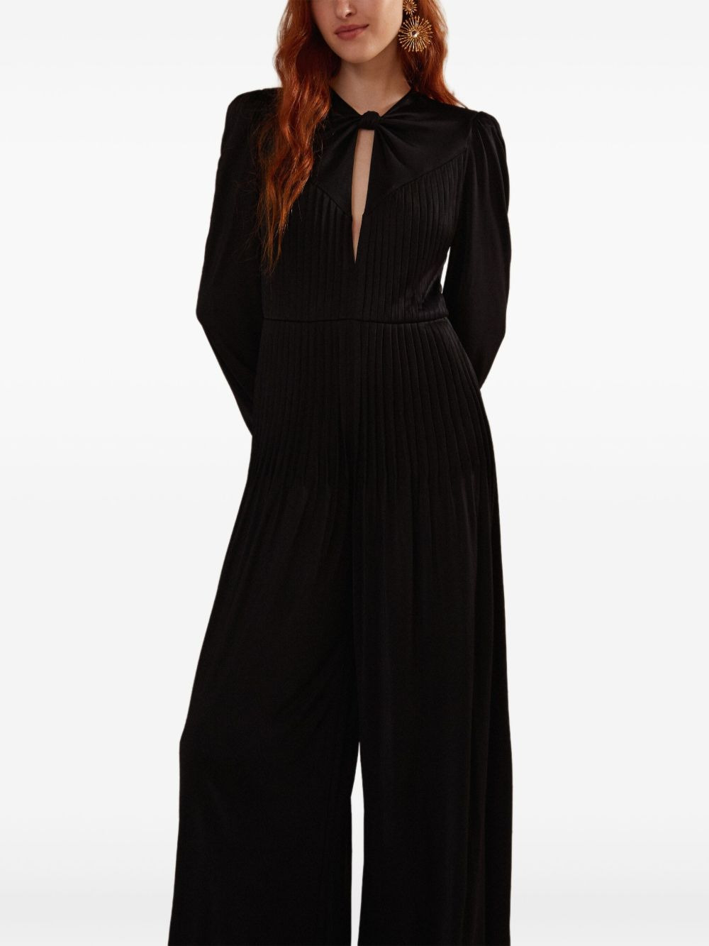 pleated keyhole jumpsuit - 2