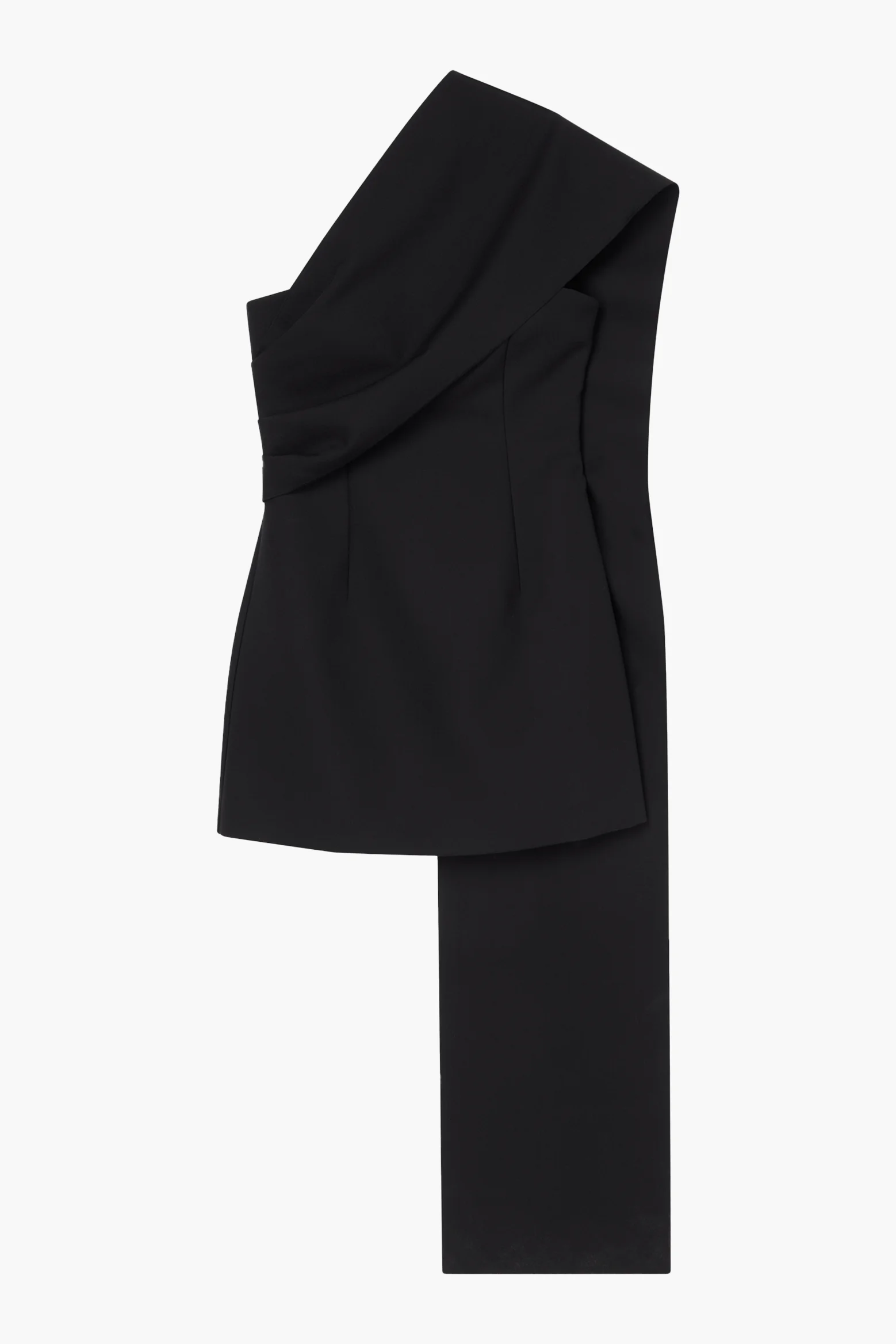 SHORT SCULPTURAL SASH DRESS - 1