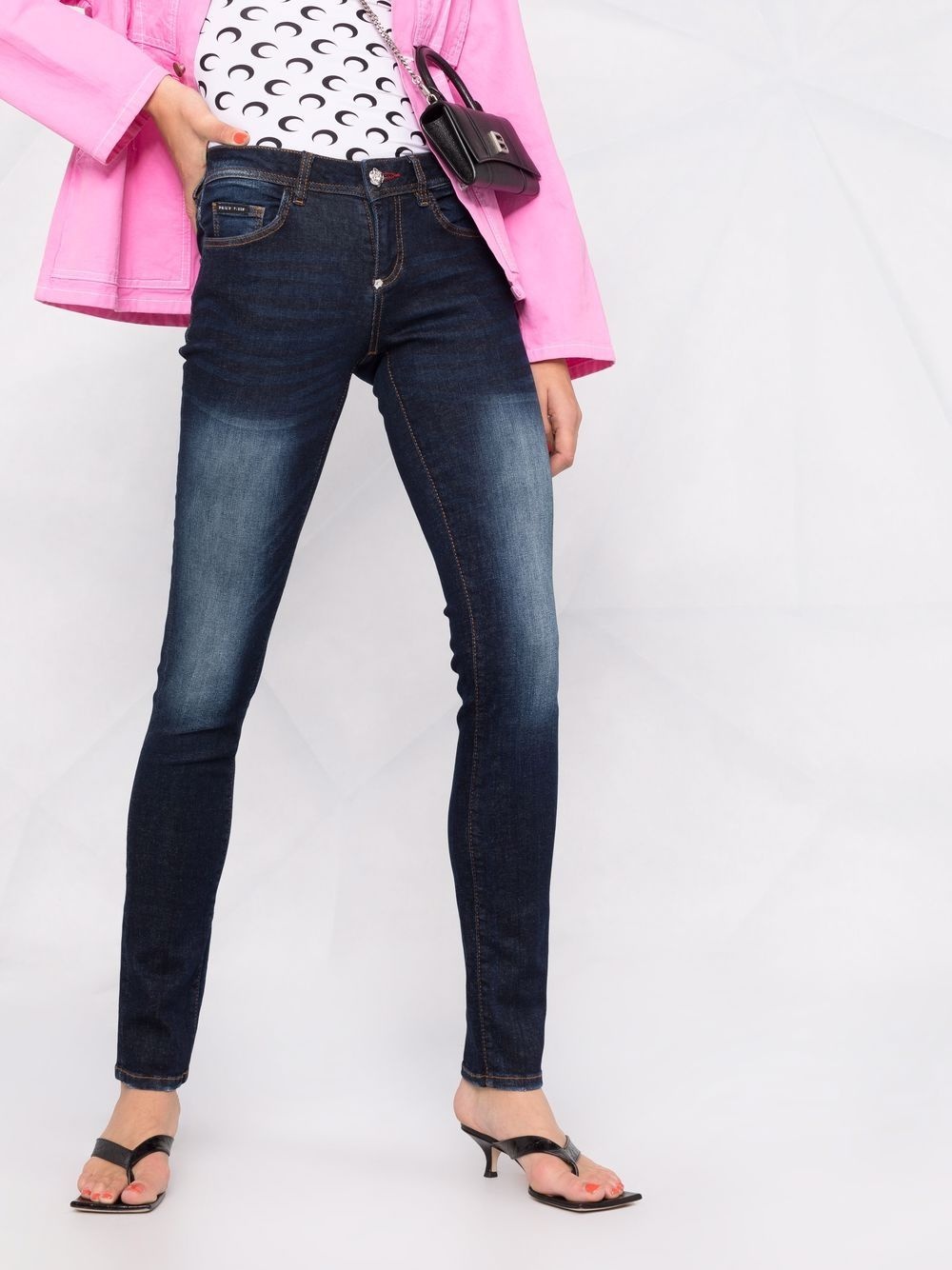 dark-wash denim leggings - 10