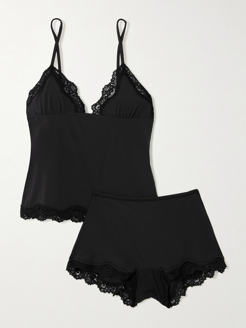 Fits Everybody Lace Triangle Cami And Boy Short Set 1