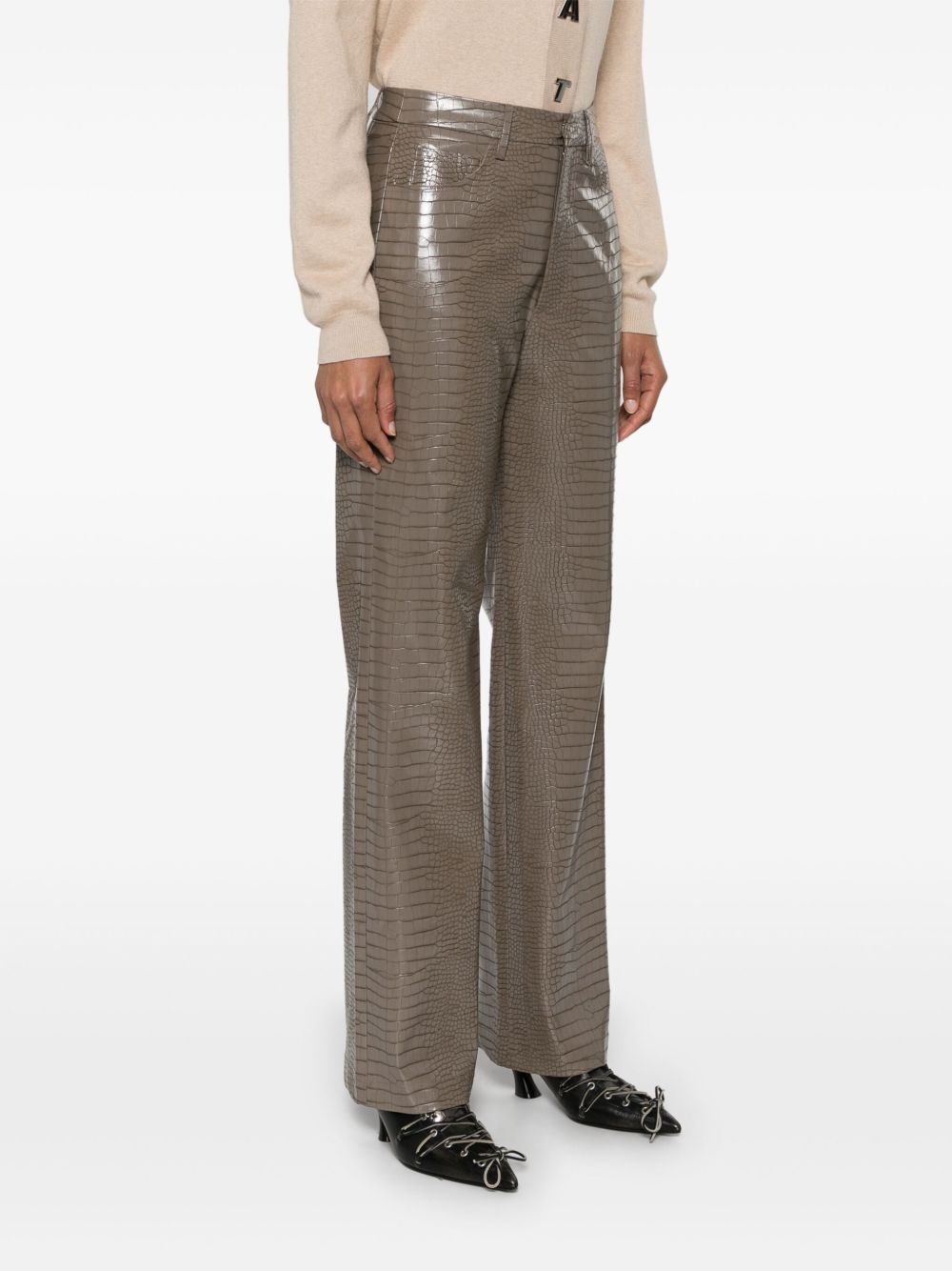 mid-rise straight-leg trousers - 3
