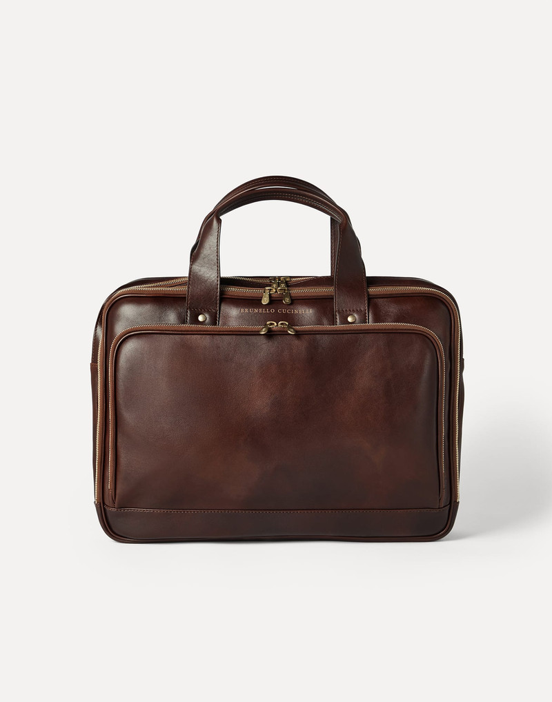 Calfskin briefcase with zipper 1