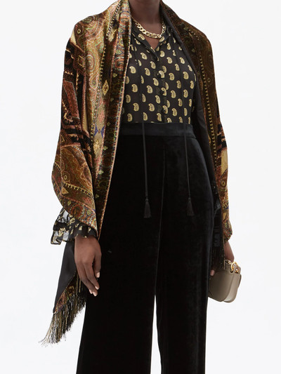 Etro Paisley-print velvet shawl outlook