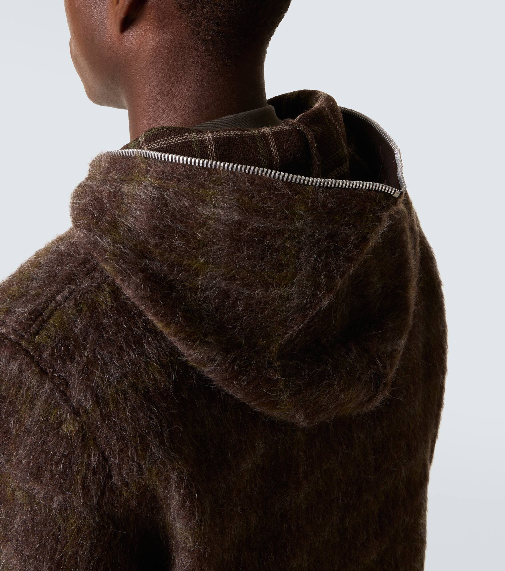 Checked zip-up hoodie - 6
