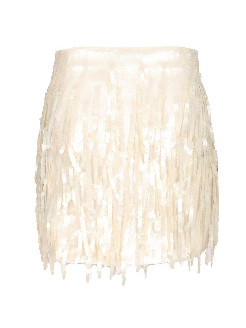 Supernova Skirt Pailettes Frige Skirts White - 2