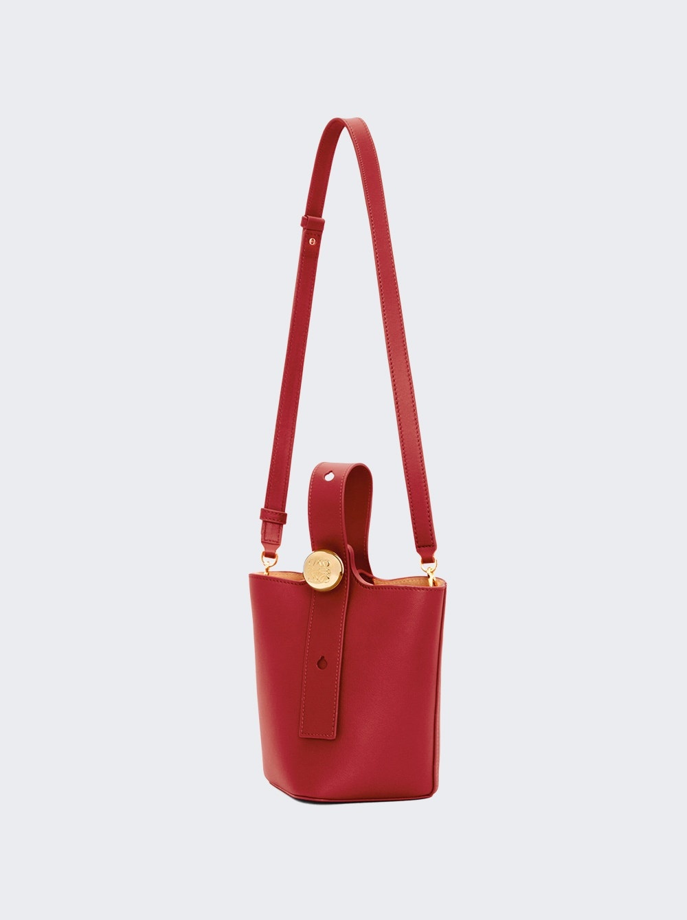 Mini Pebble Bucket Bag Burnt Red - 4