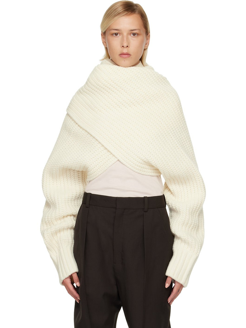 Off-White Wool Knit Pullover Turtleneck 1
