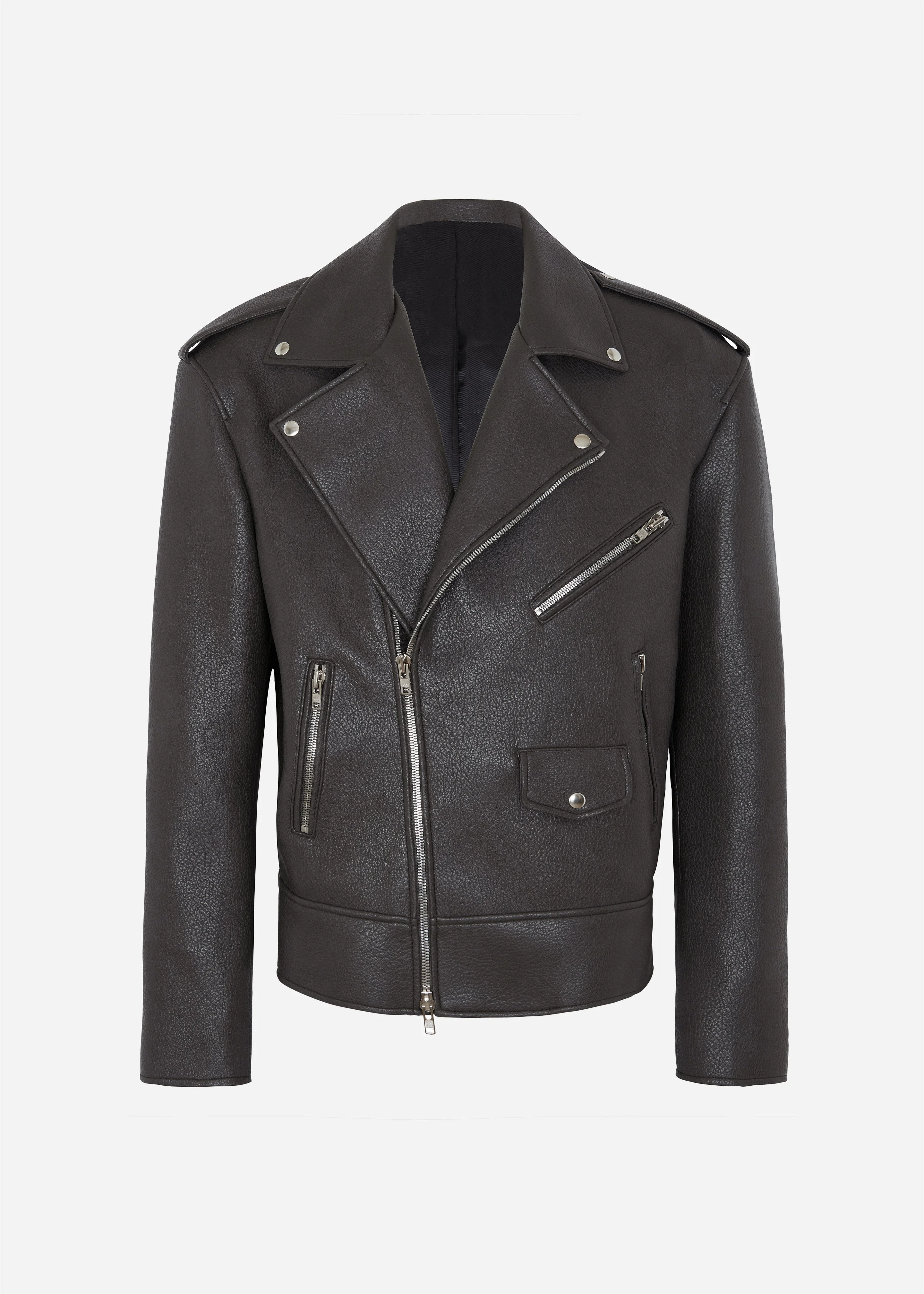 Chicago Oversized Biker Jacket - Charcoal - 1