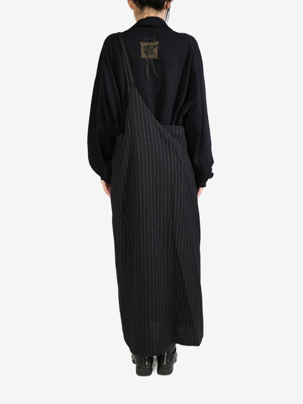 pinstripe asymmetric dress - 3