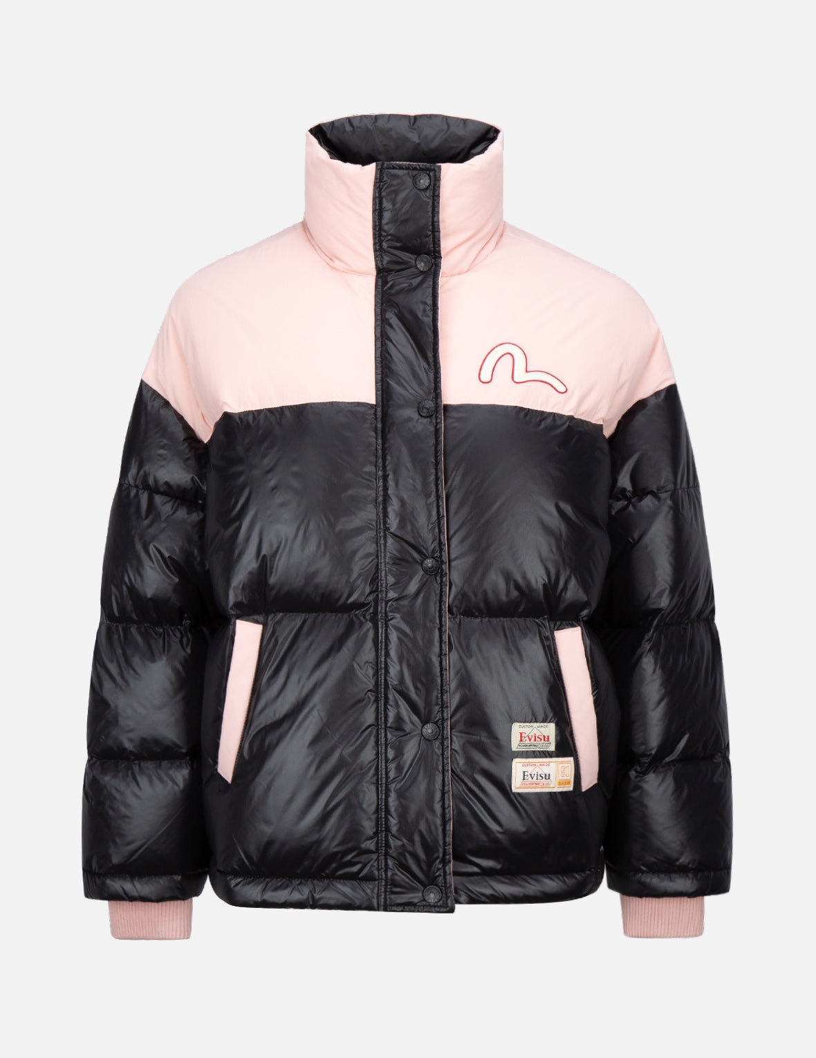 Kamon Embroidered Color Blocking Down Jacket - 8