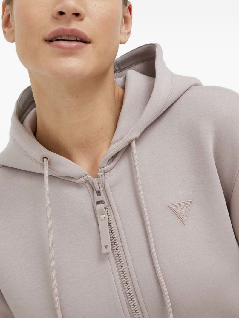 logo-plaque zip-up hoodie 3