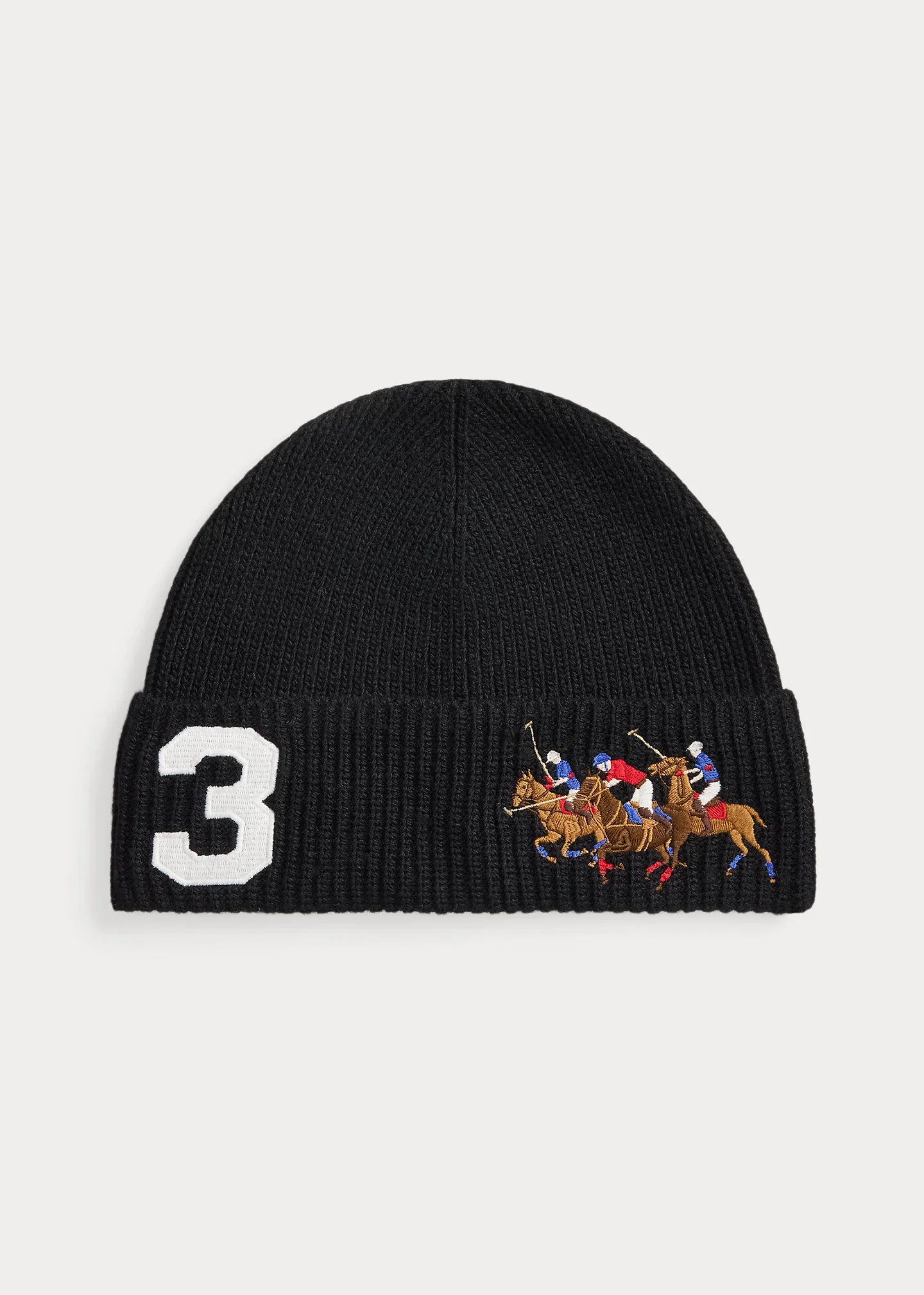 Triple-Pony Rib-Knit Beanie - 1